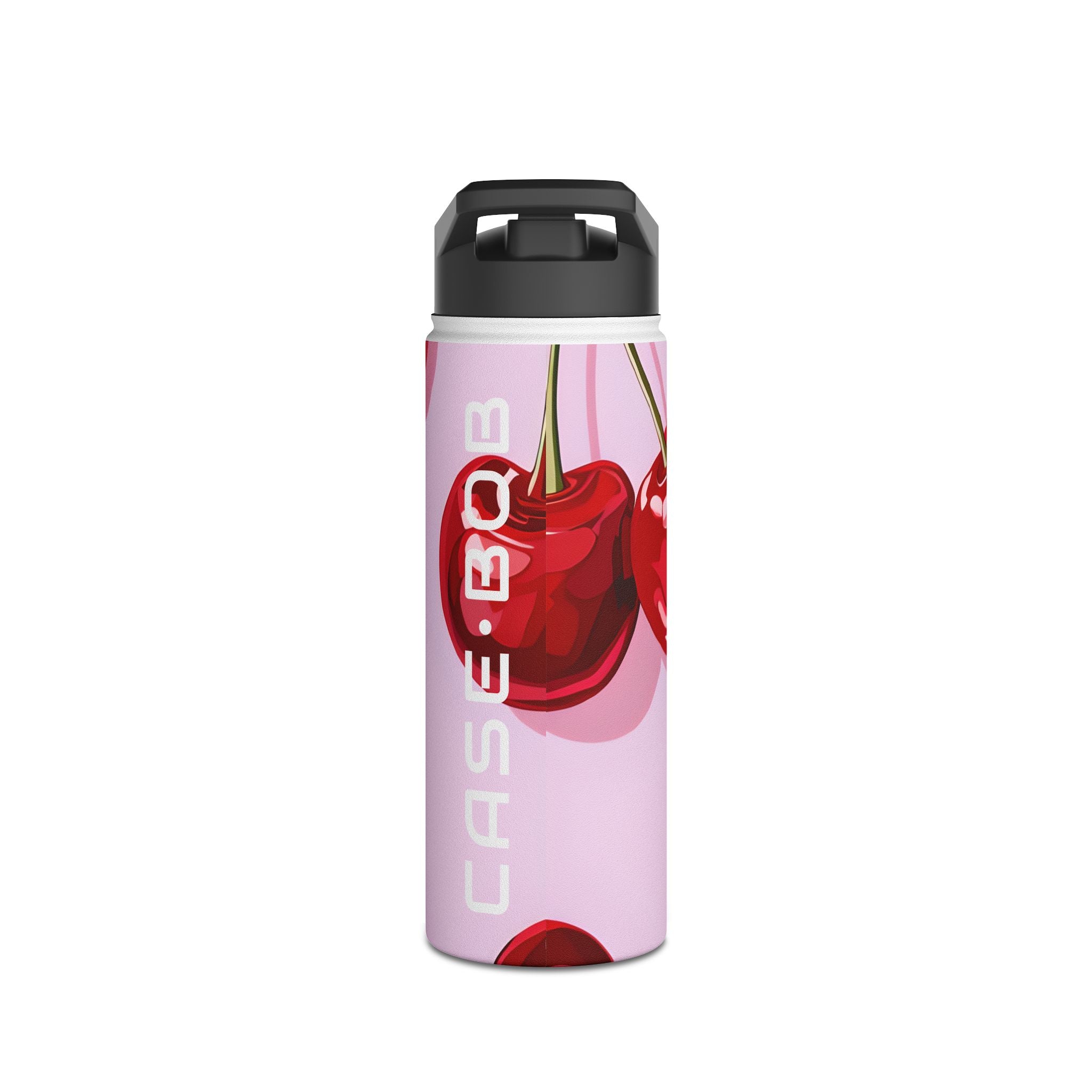 Glossy Cherry Glow - Stainless Steel Water Bottle