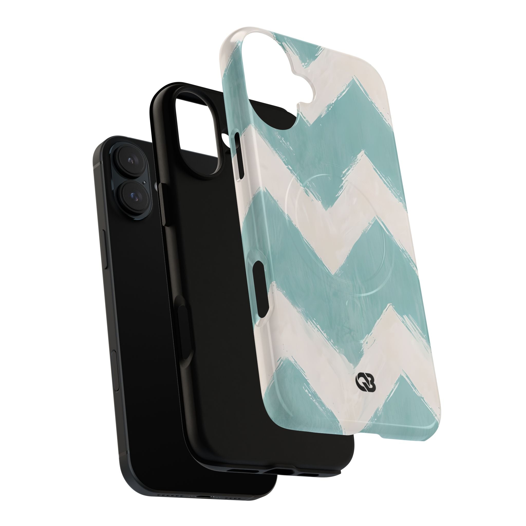 Teal Painted Chevron · Tough+ Phone Case for iPhone · Magsafe