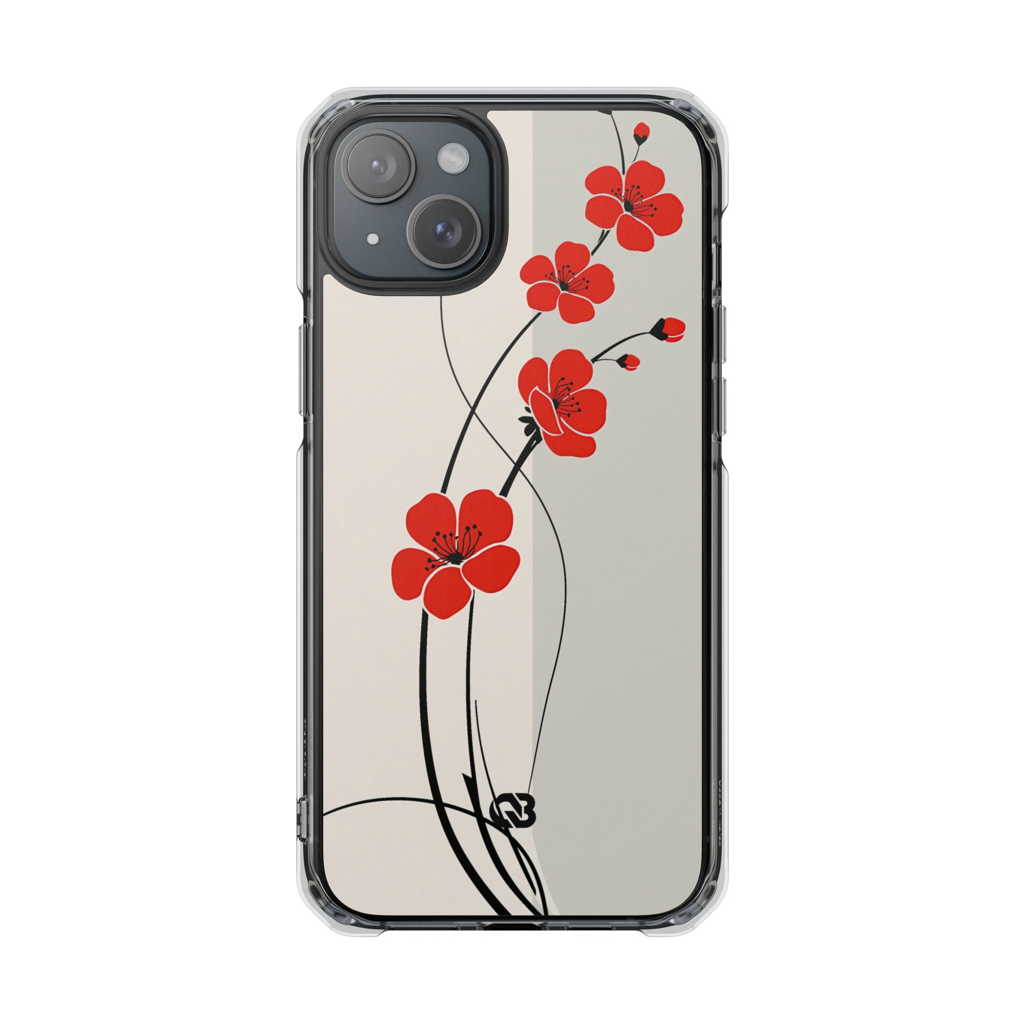 Red Impact MagSafe Phone Case for iPhone - Crimson Plum Ink