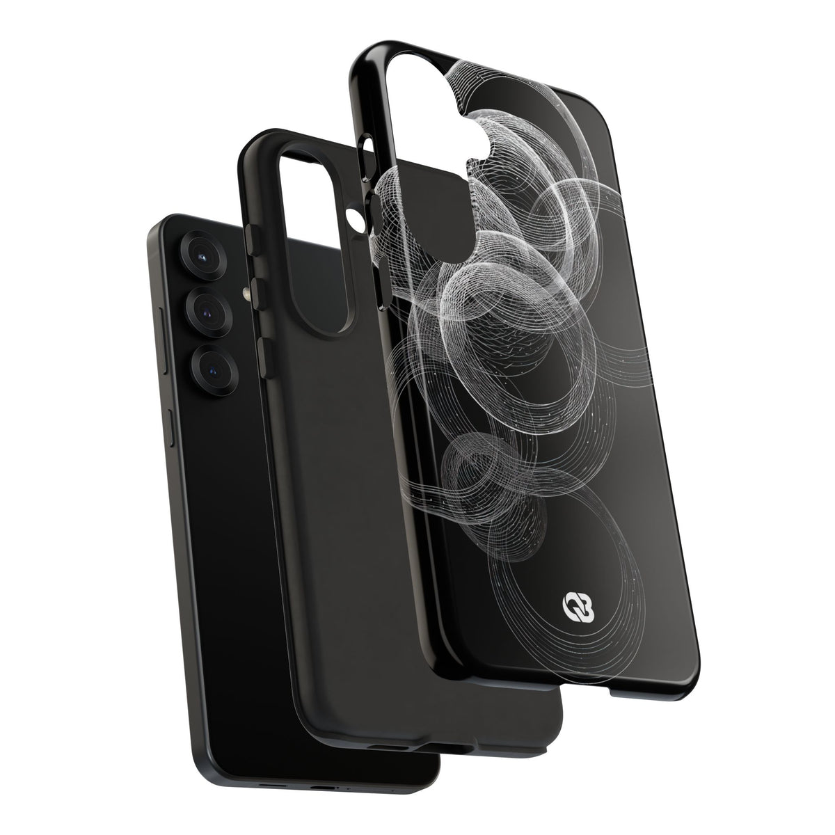 Black Tough Phone Case for Samsung - Kinetic Wireframe Orbit