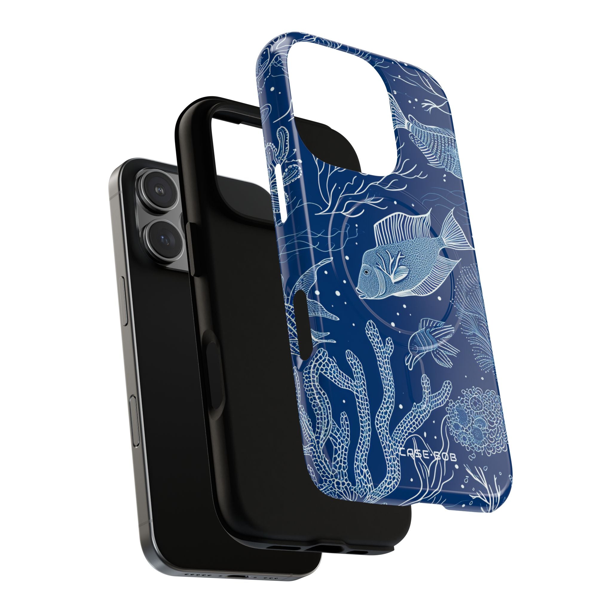 Navy Scale Reef iPhone 16 Pro Case - Tough+
