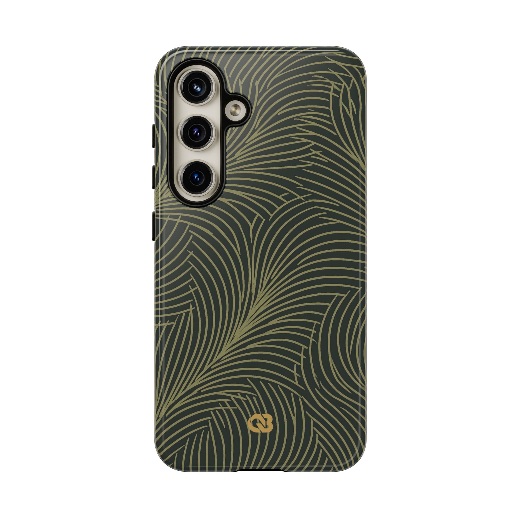 Green Tough Phone Case for Samsung - Dark Olive Plume