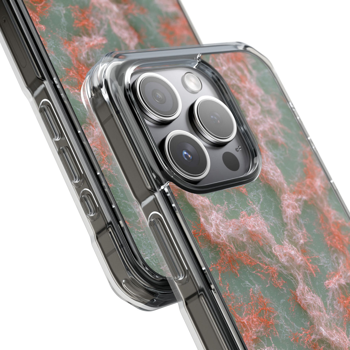 Coral Pixel Matrix · Clear Impact Magnetic Phone Case for iPhone · Green
