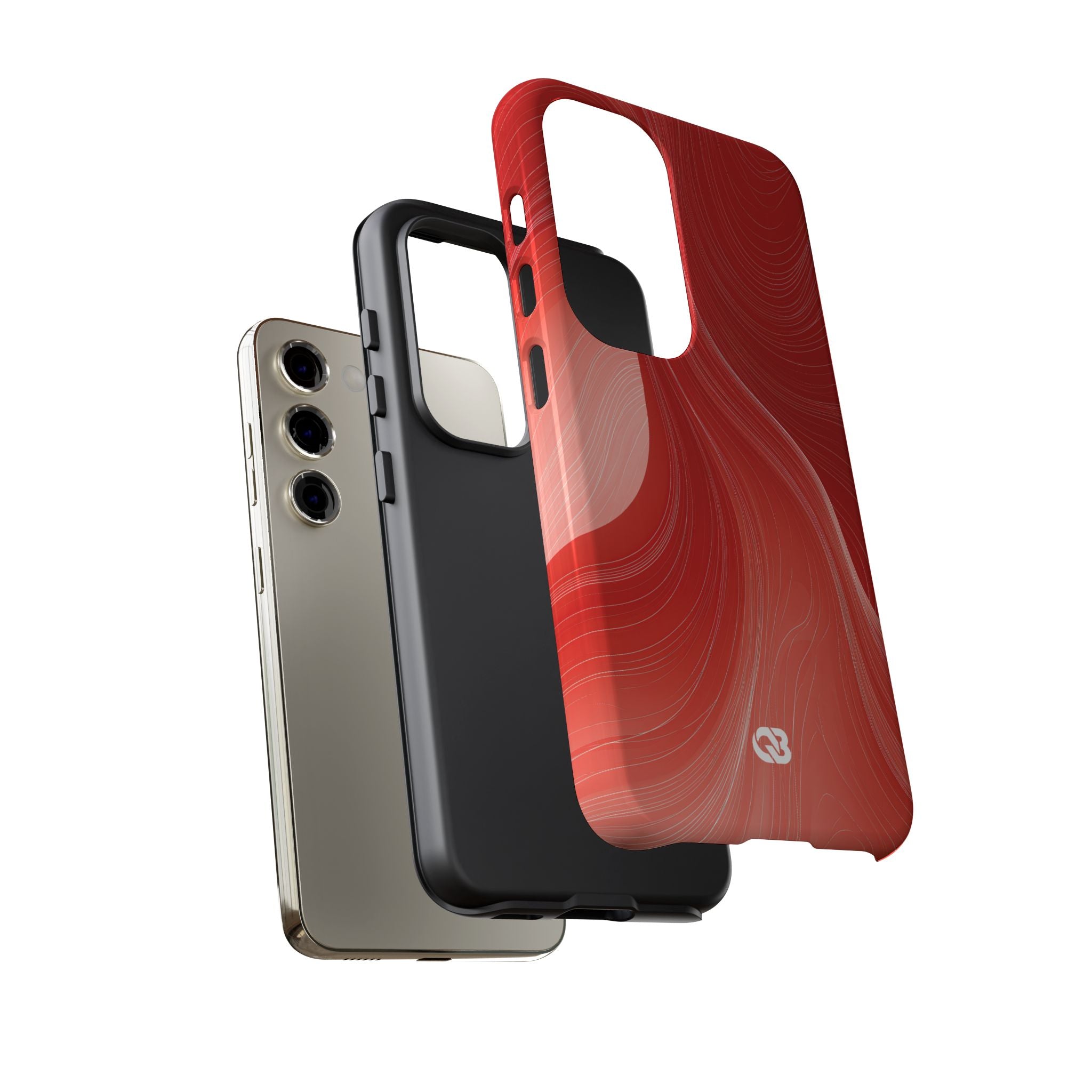 Red Tough Phone Case for Samsung - Crimson Silk Strands