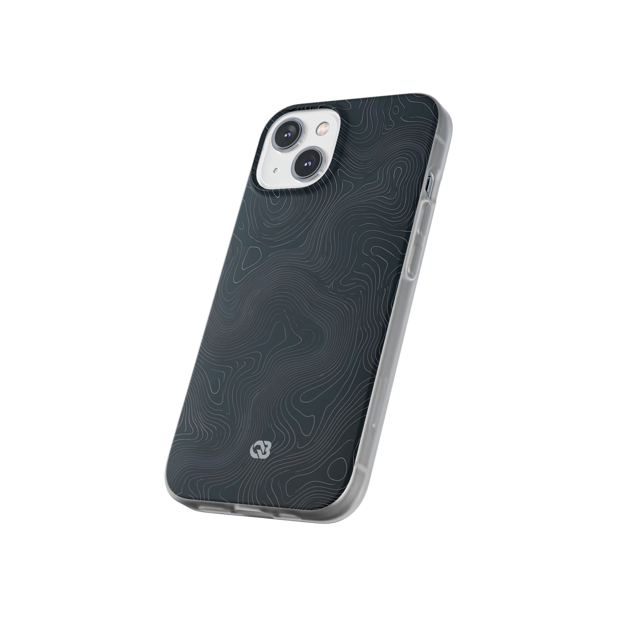 Black Lite Phone Case for iPhone - Obsidian Ridge Topo