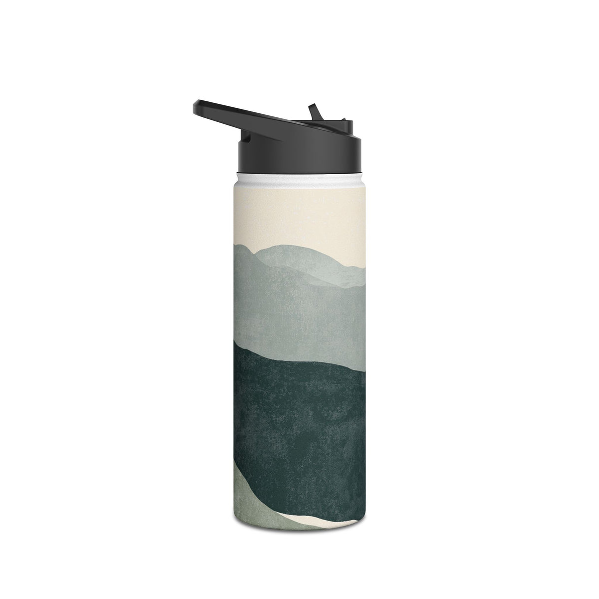 Muted Valley Vista · Insulated Water Bottle · Green