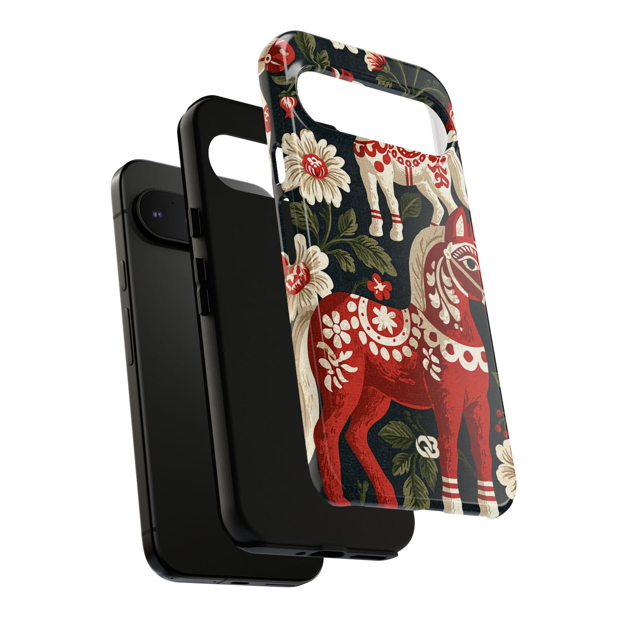 Nordic Dala Meadow · Tough Phone Case for Pixel · Red