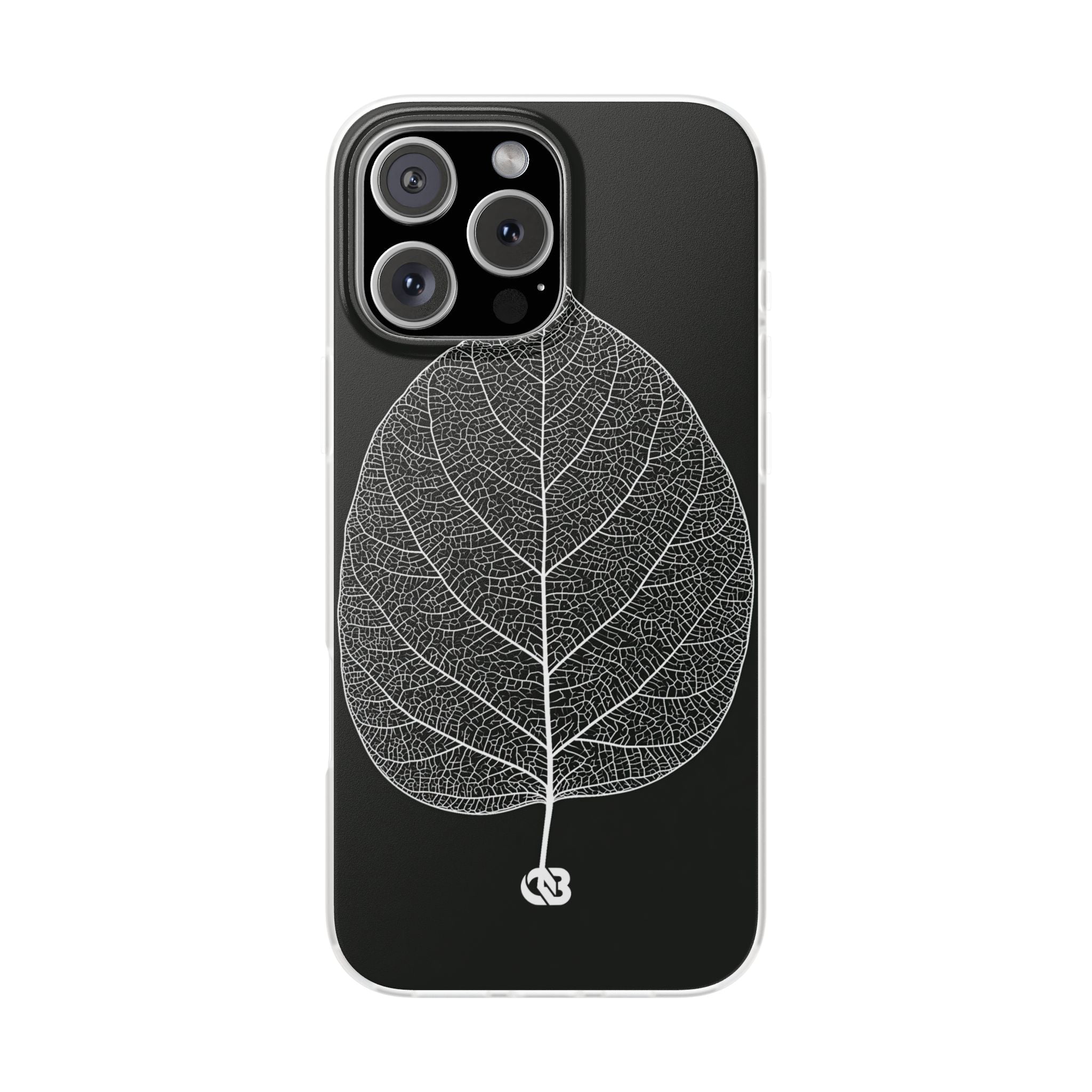 Black Lite Phone Case for iPhone - Bleached Leaf Lattice
