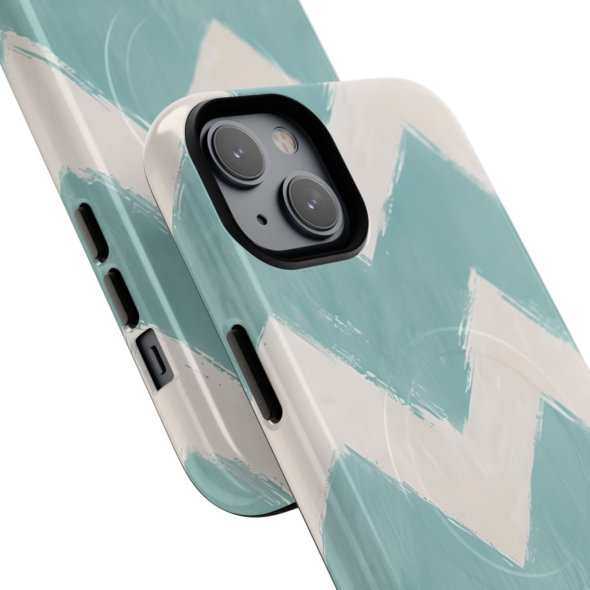 Teal Painted Chevron · Tough+ Phone Case for iPhone · Magsafe