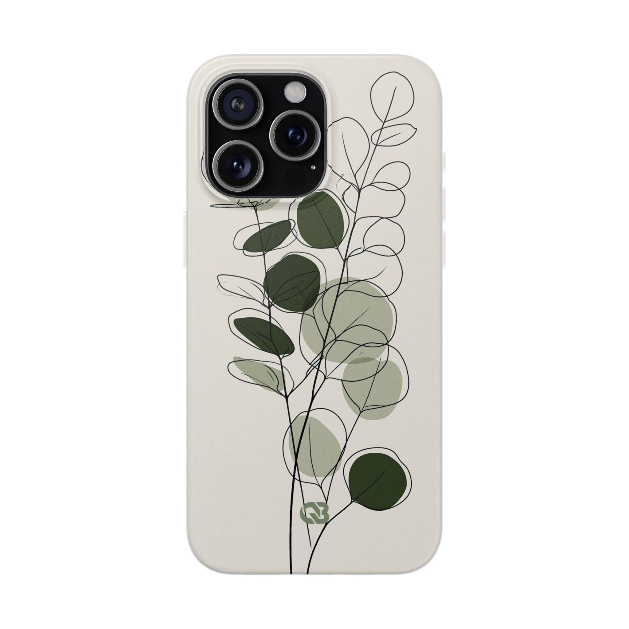 Green Lite Phone Case for iPhone - Muted Eucalyptus Sketch