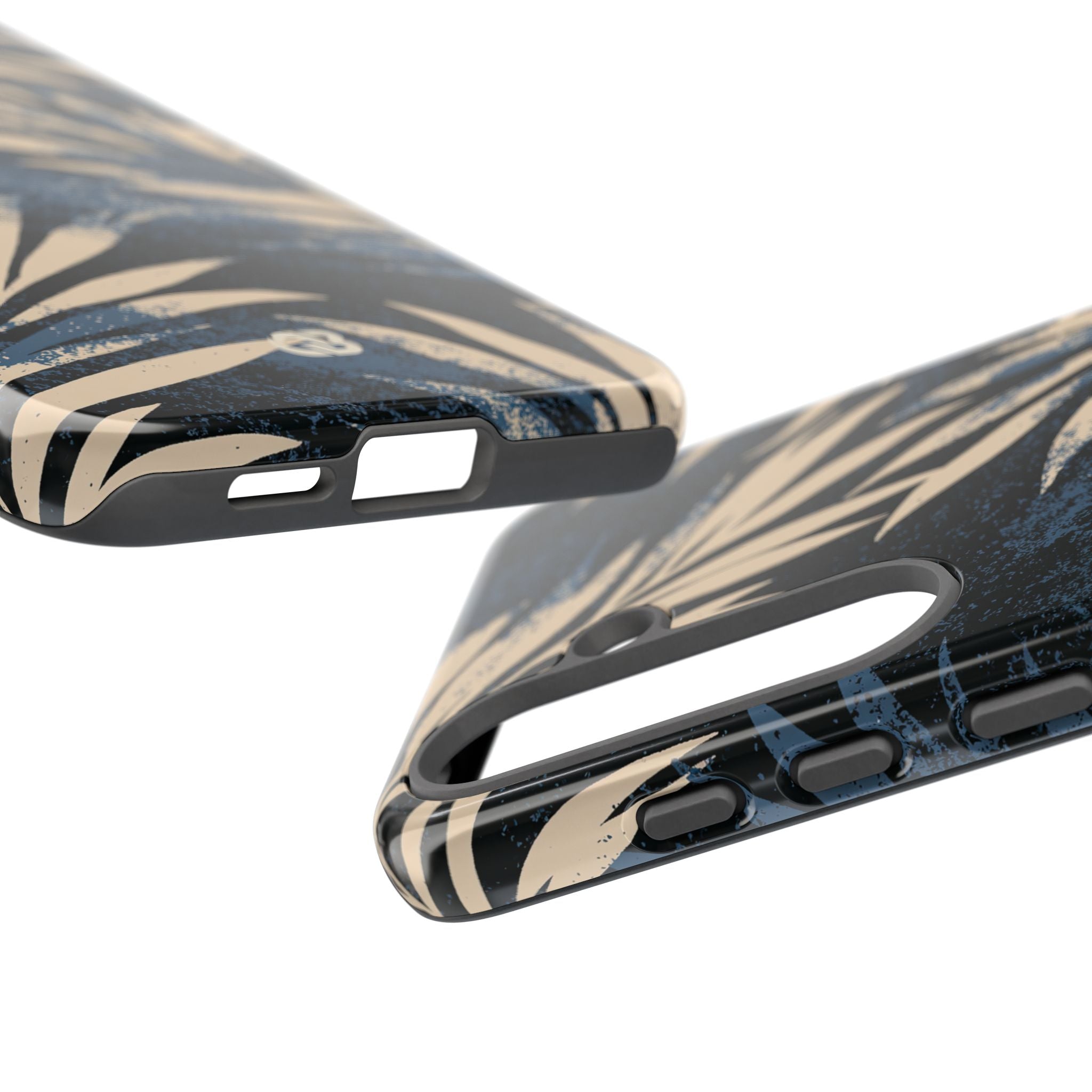Blue Tough Phone Case for Samsung - Midnight Indigo Palm