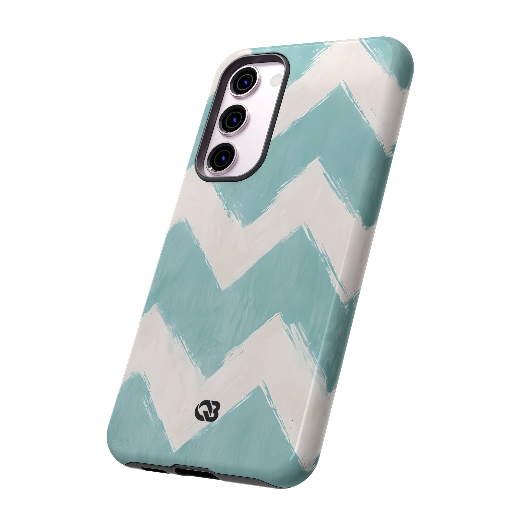 Teal Painted Chevron · Tough Phone Case for Samsung