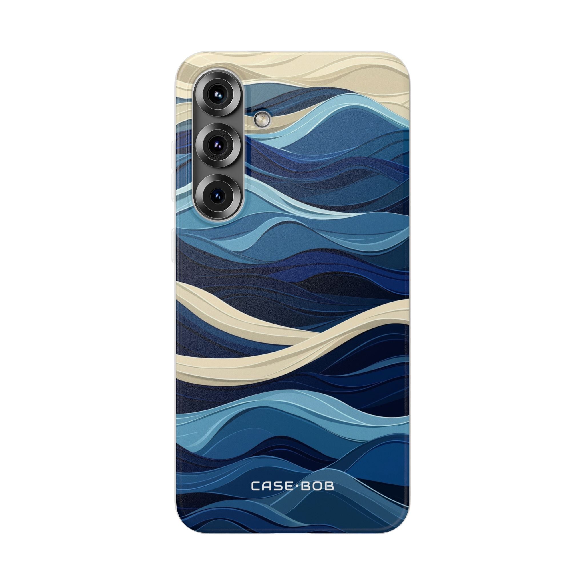Navy Wave Layers Samsung S25 Plus Case - Soft