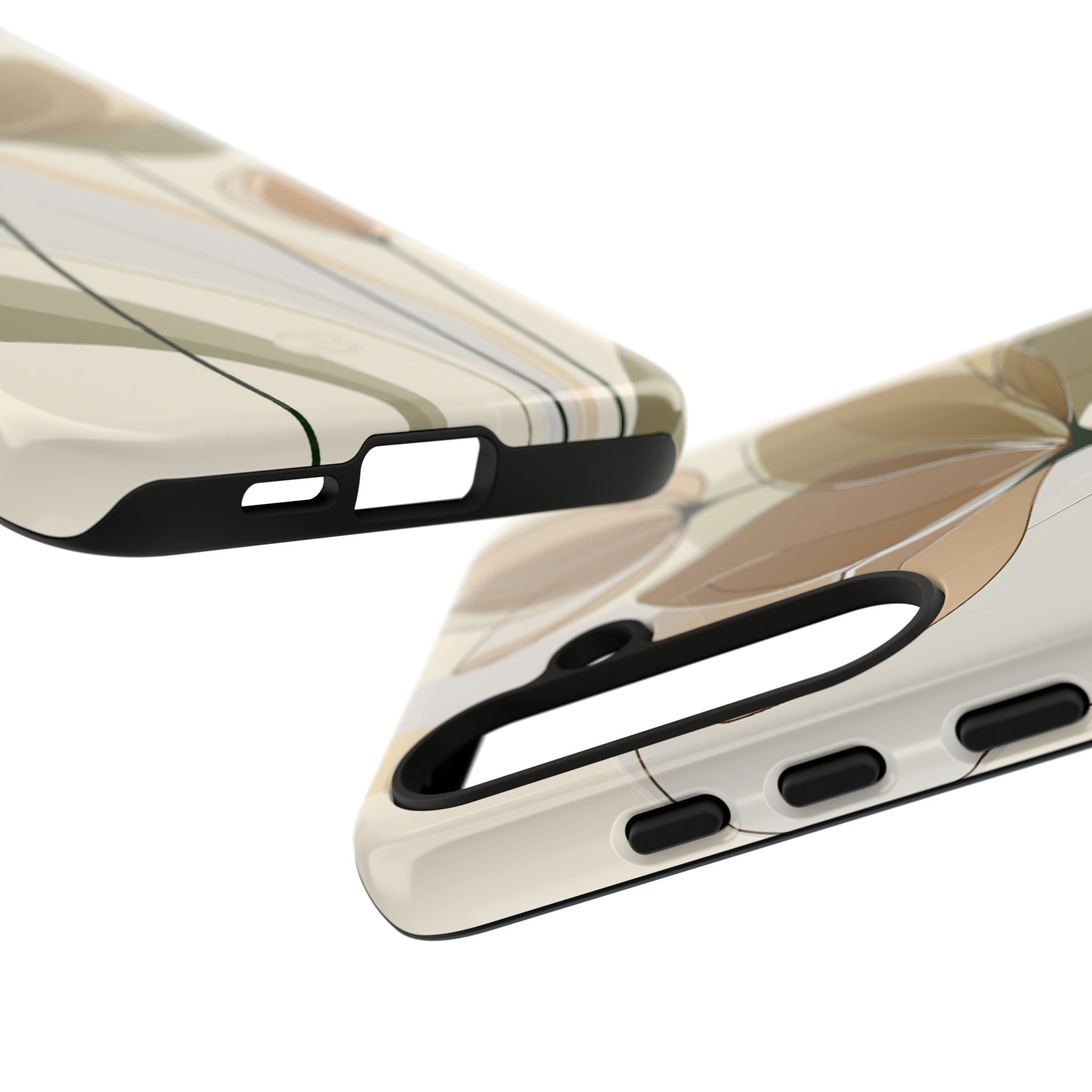 Beige Tough Phone Case for Samsung - Muted Ochre Petals