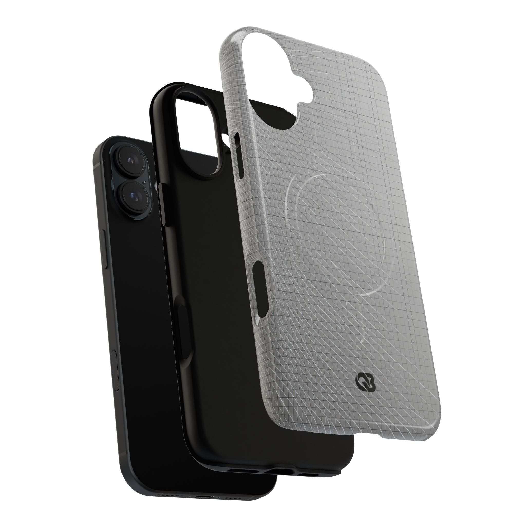 Grey Tough 2.0 Magsafe Phone Case for iPhone - Chrome Mesh Warp