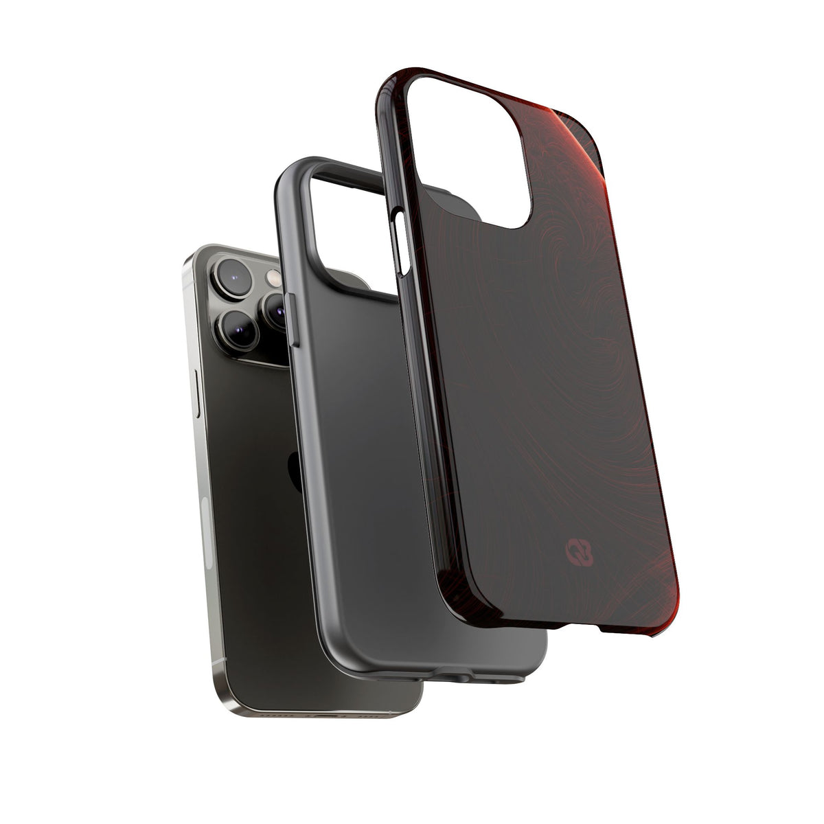 Red Tough Phone Case for iPhone - Crimson Flare Flux