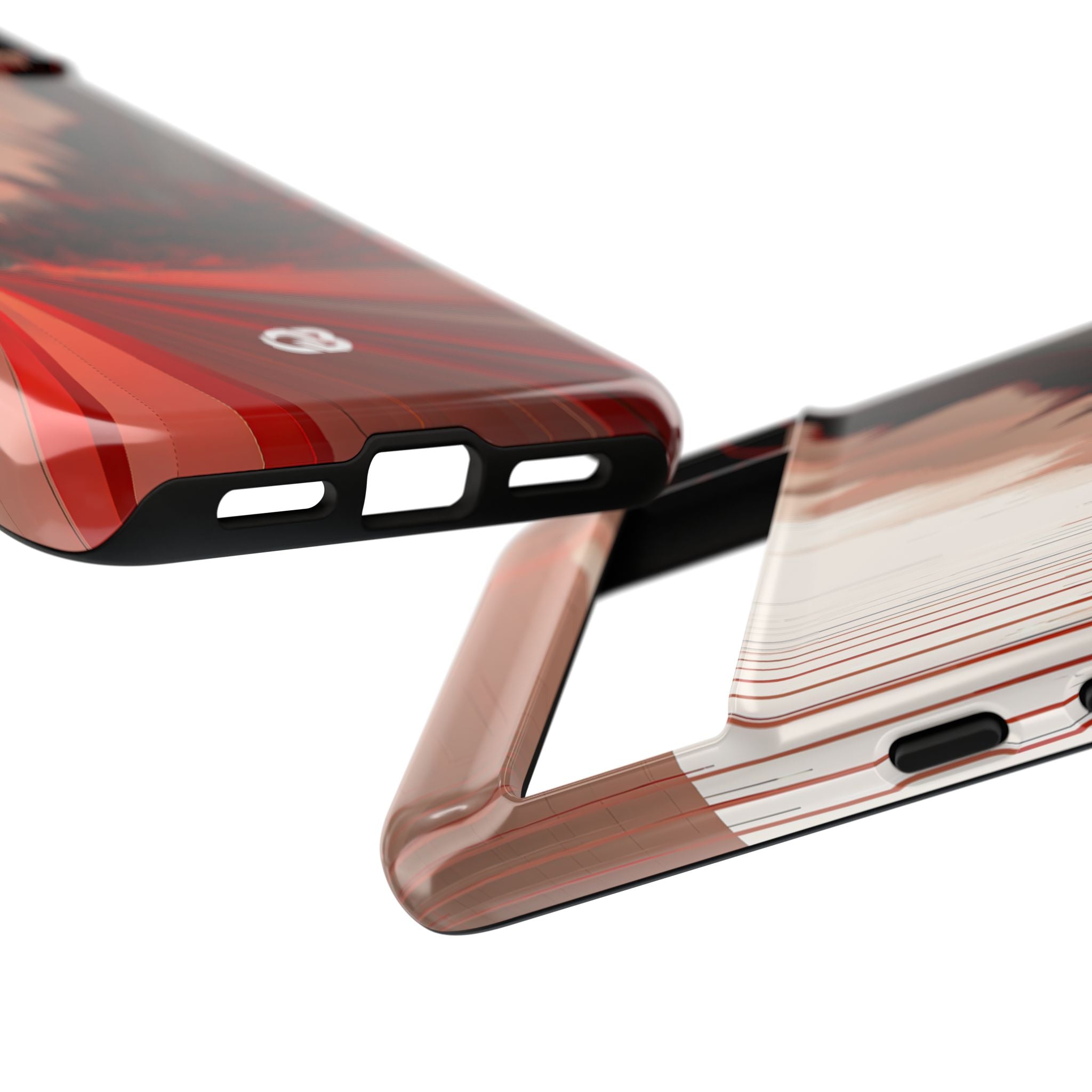 Red Tough Phone Case for Google Pixel - Crimson Pulse Horizon