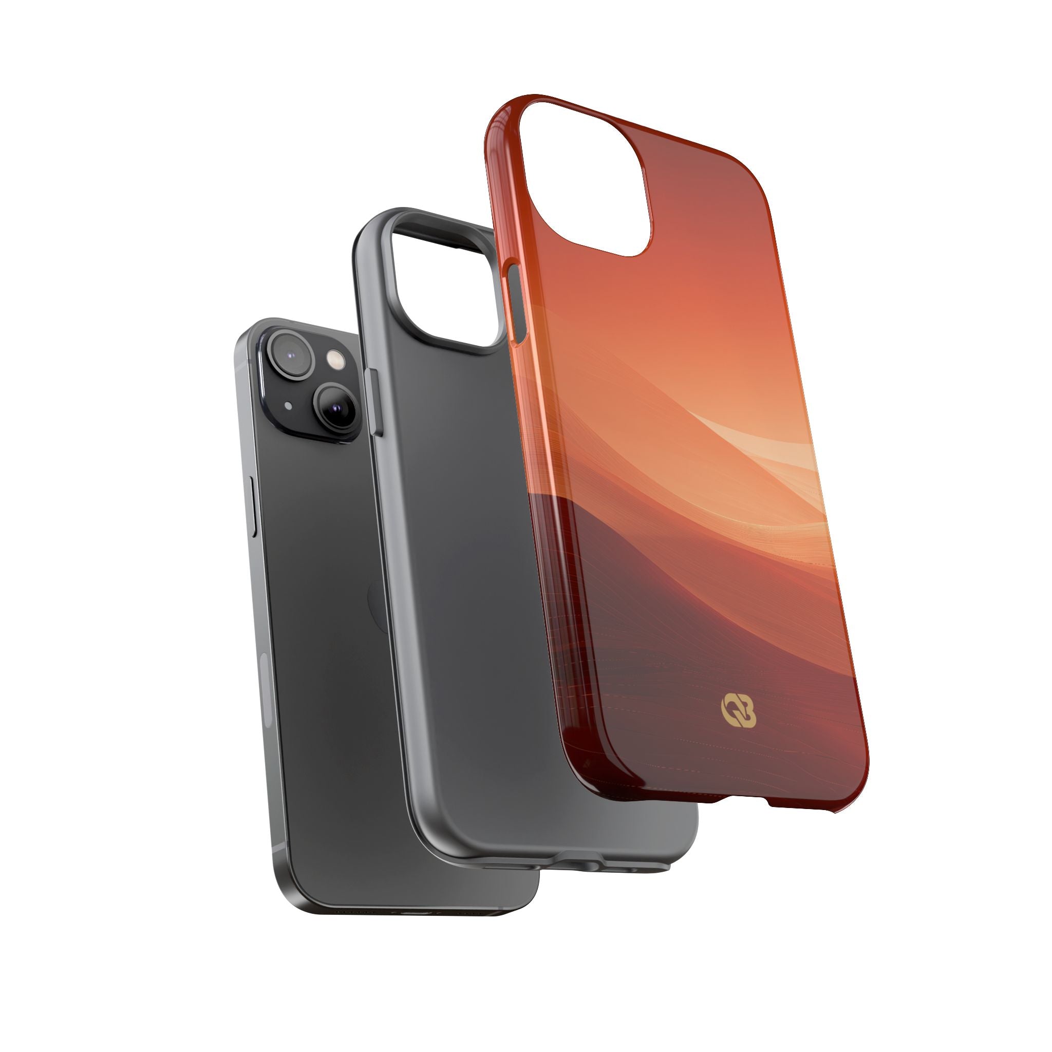 Orange Tough Phone Case for iPhone - Crimson Dune Gradient