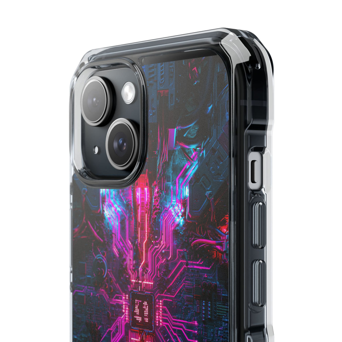 Neural Circuit Core · Clear Impact Magnetic Phone Case for iPhone · Black