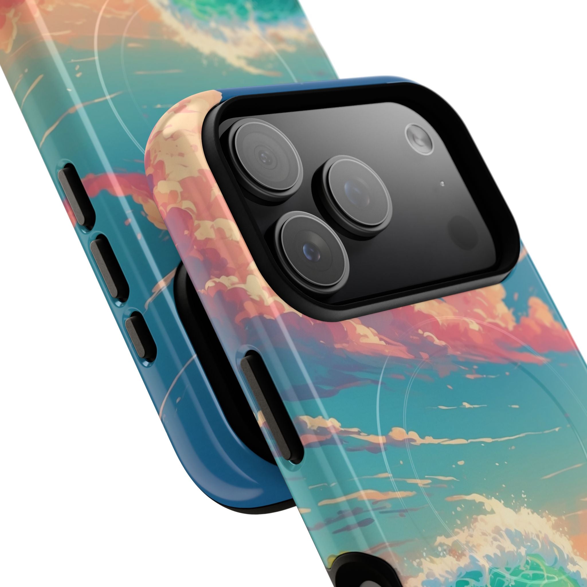 Turquoise Curl iPhone 17 Pro Case - Tough+ - CASE•BOB