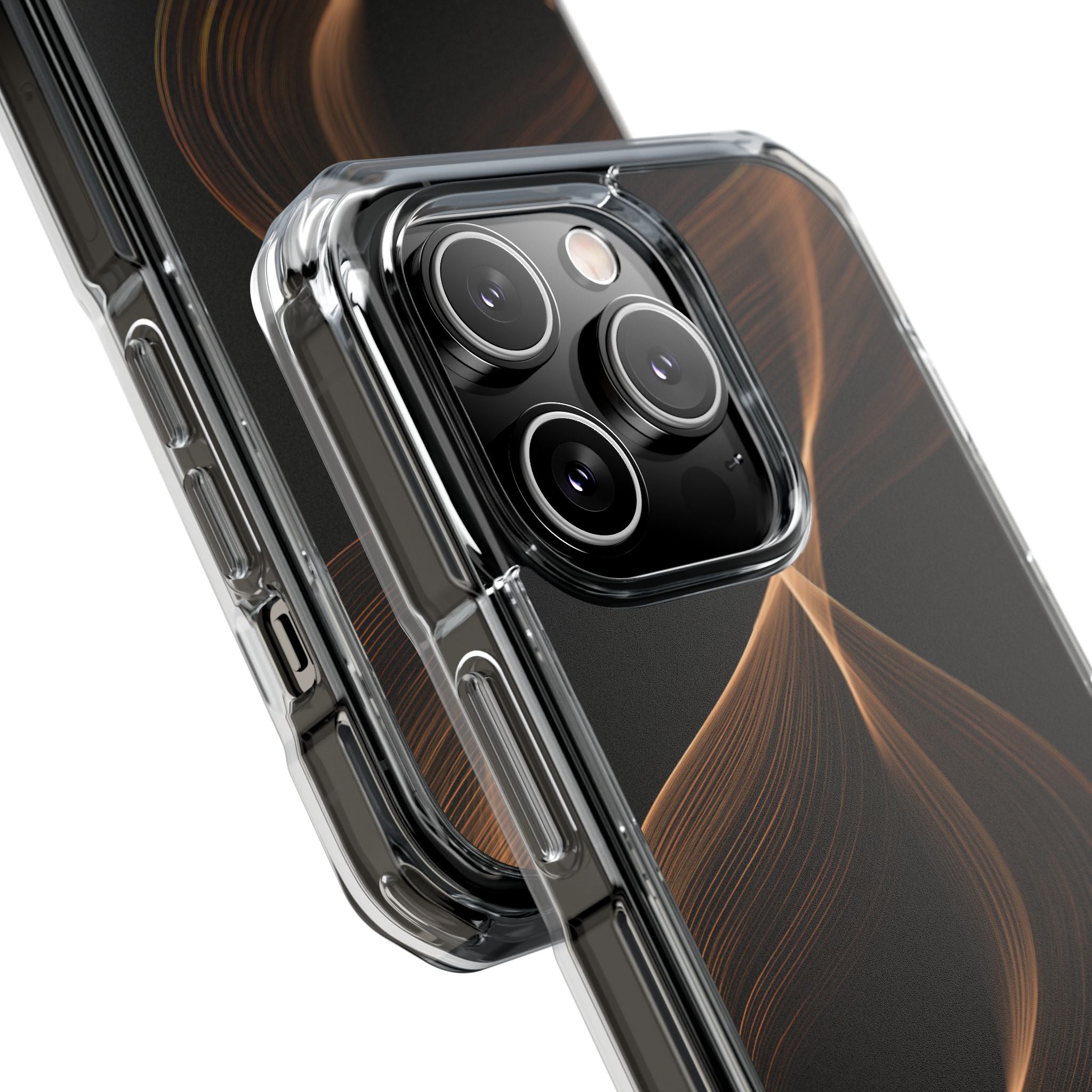 Brown Impact MagSafe Phone Case for iPhone - Copper Silk Wave