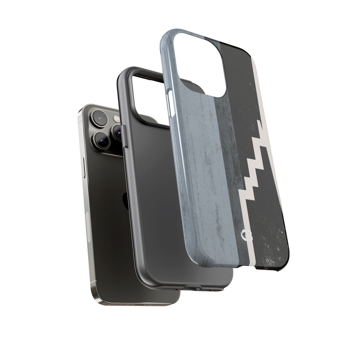 Grey Tough Phone Case for iPhone - Industrial Concrete Void