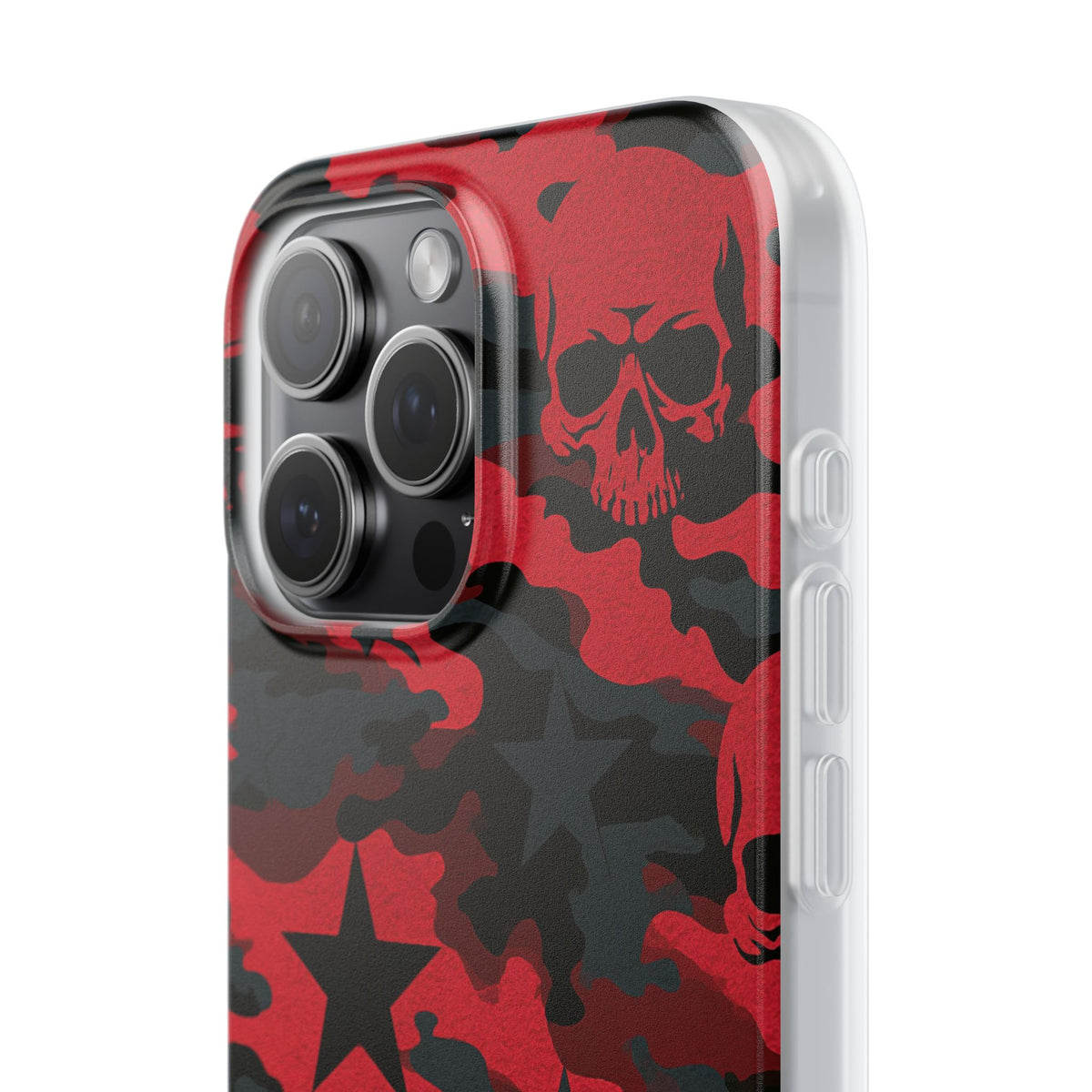 Crimson Skull Camo · Lite Phone Case for iPhone · Red