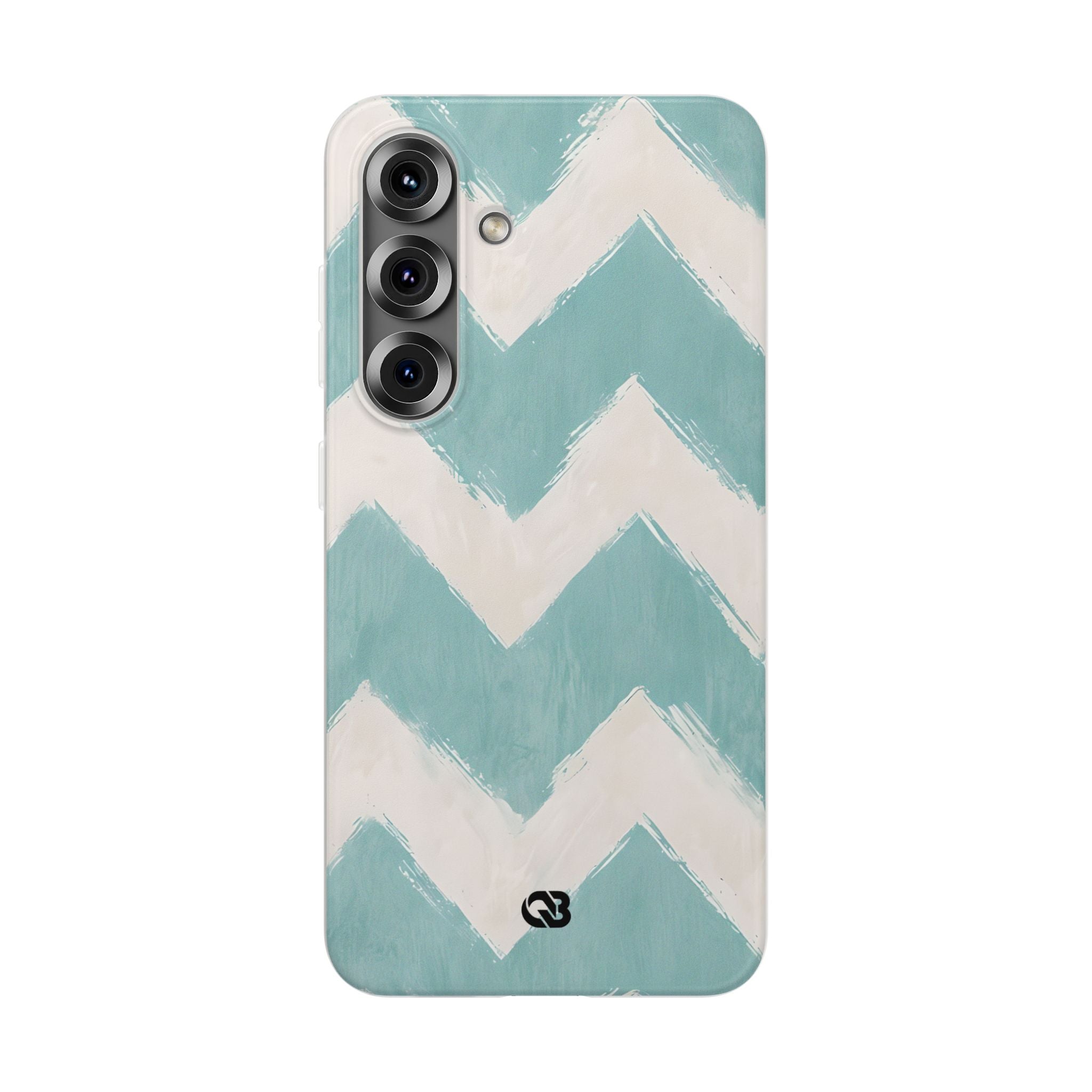 Teal Painted Chevron · Soft Phone Case for Samsung