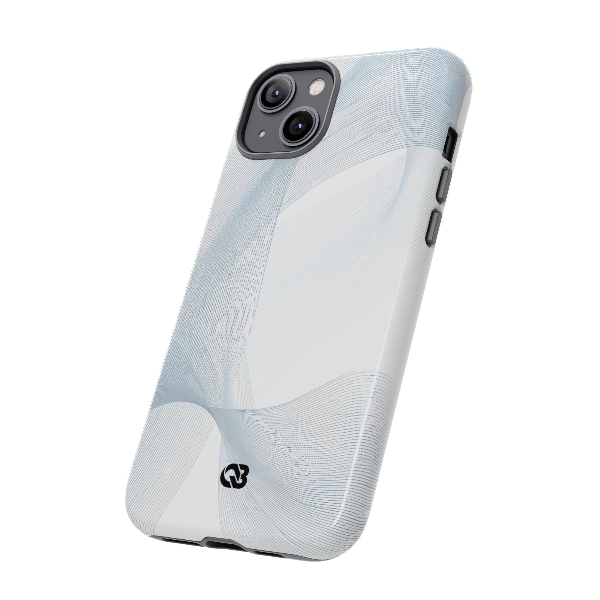 White Tough Phone Case for iPhone - Arctic Line Current