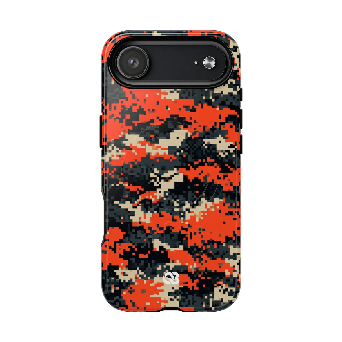 Signal Pixel Camo · Tough 2.0 Magnetic Phone Case for iPhone · Orange