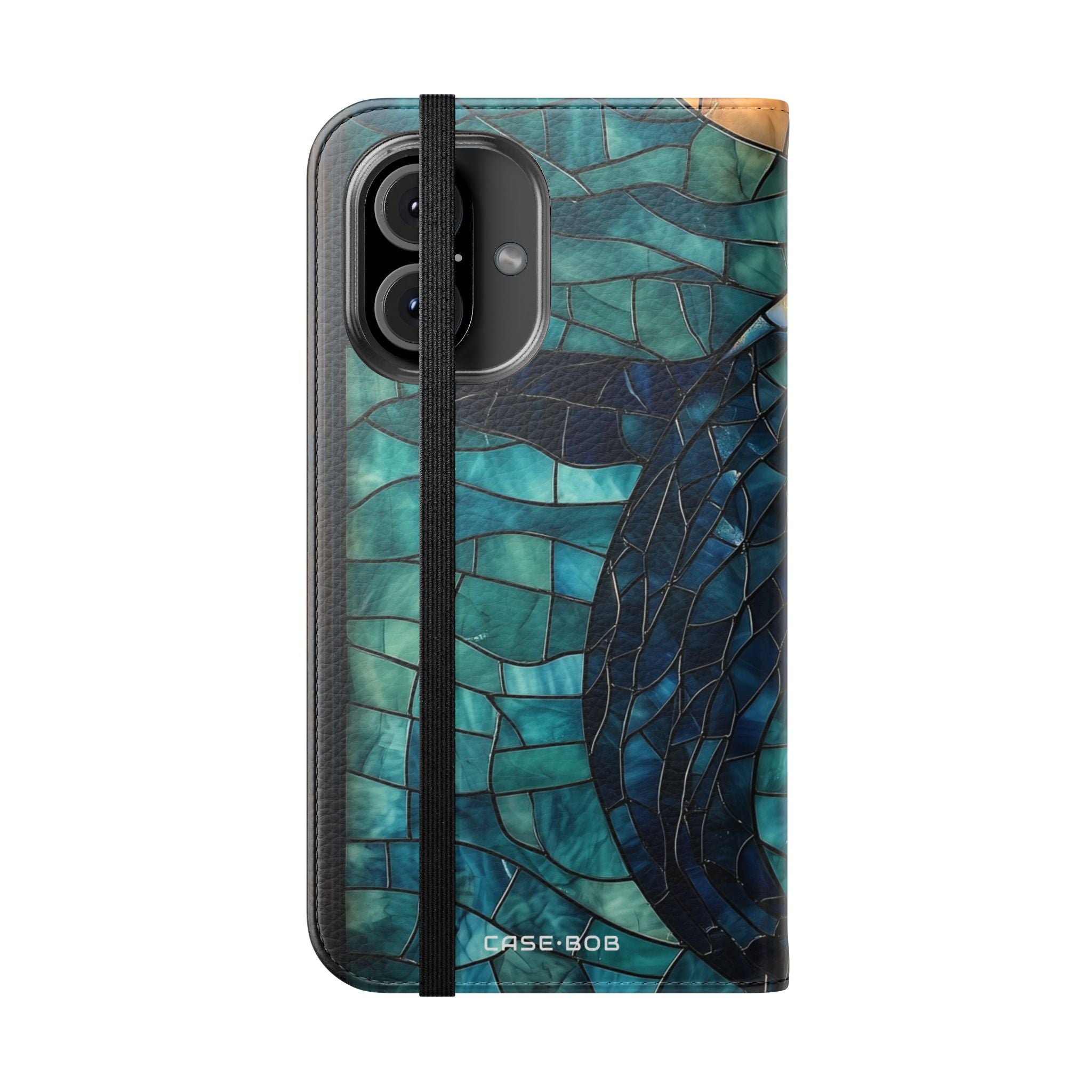 Sininen valashahmo mosaiikki - iPhone 16 Case - lompakko