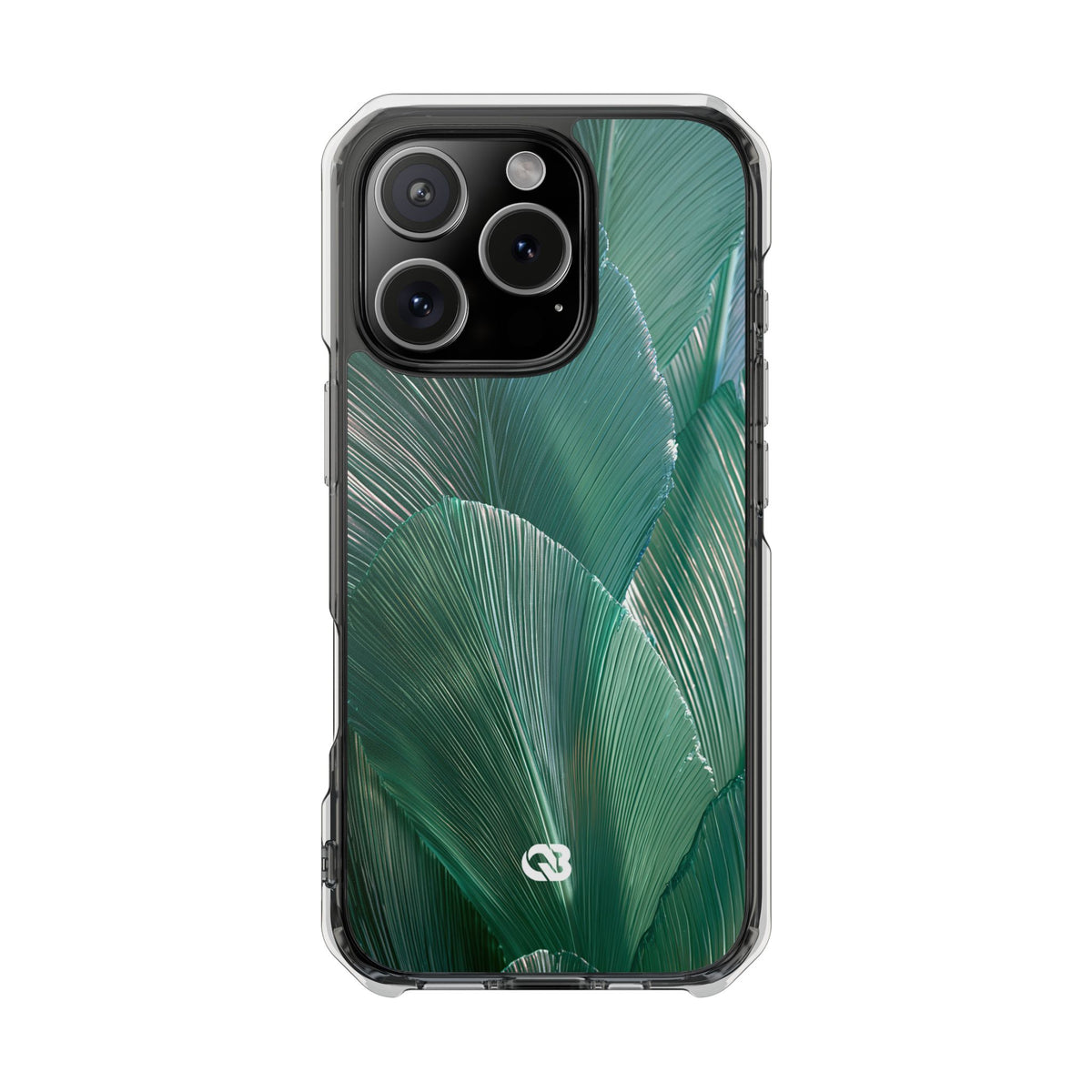 Translucent Fan Palm · Clear Impact Magnetic Phone Case for iPhone · Teal