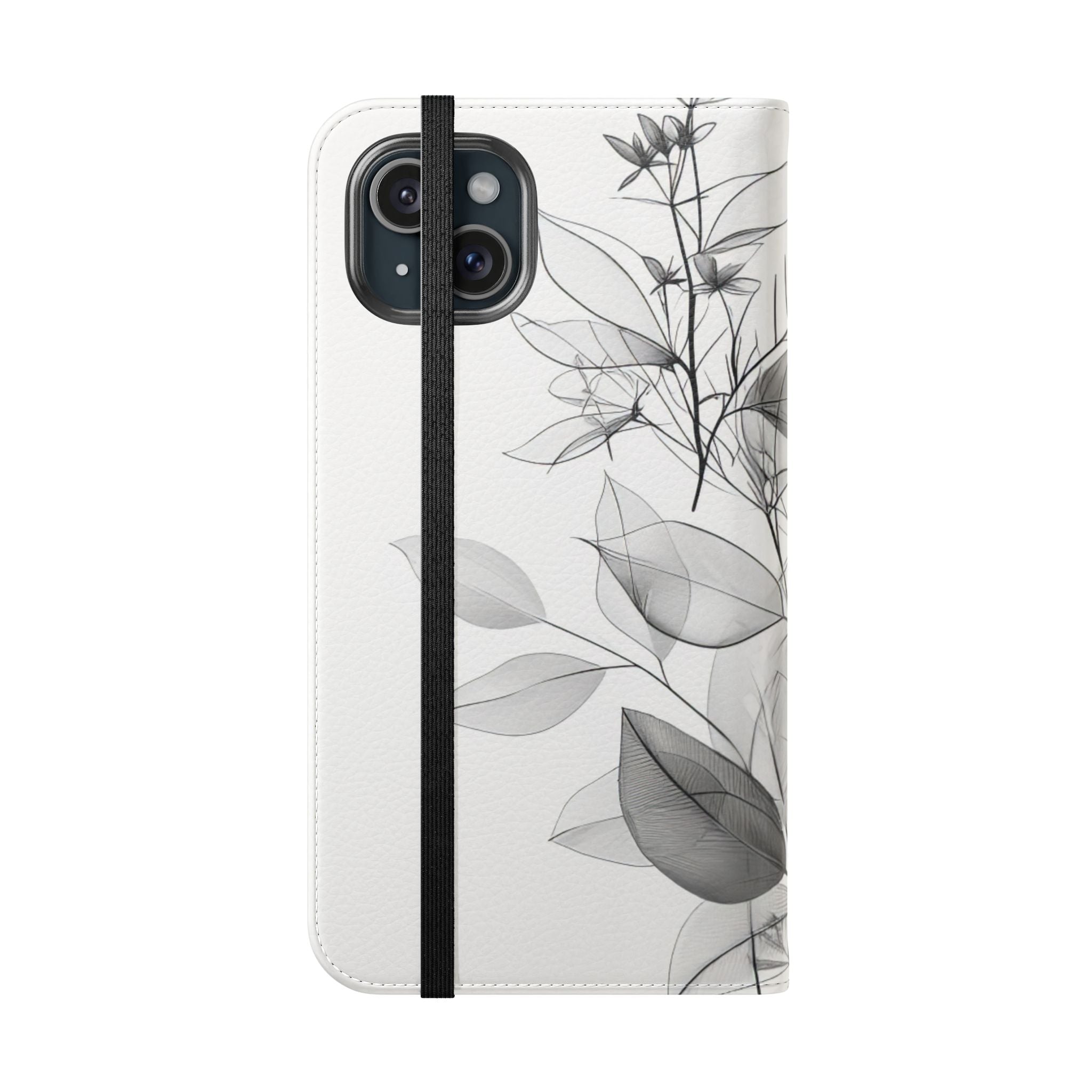 Silver Leaves - iPhone 15 Plus Case - Wallet