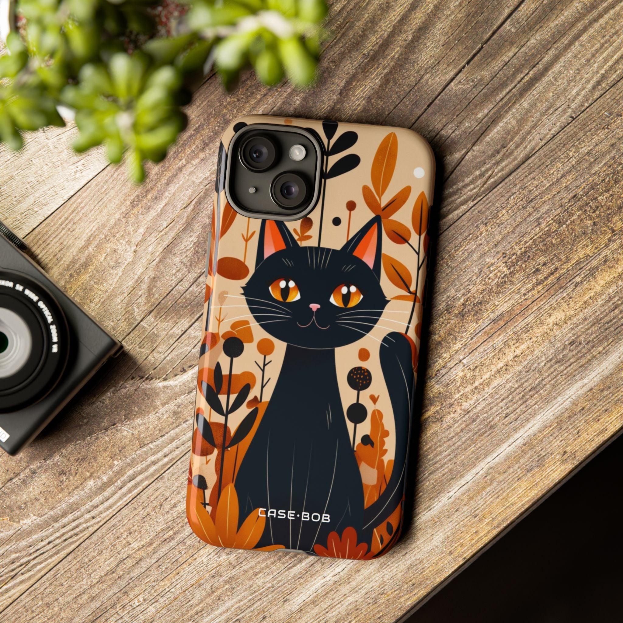 Zwarte Kat Glow iPhone 15 Plus Cover - Tough