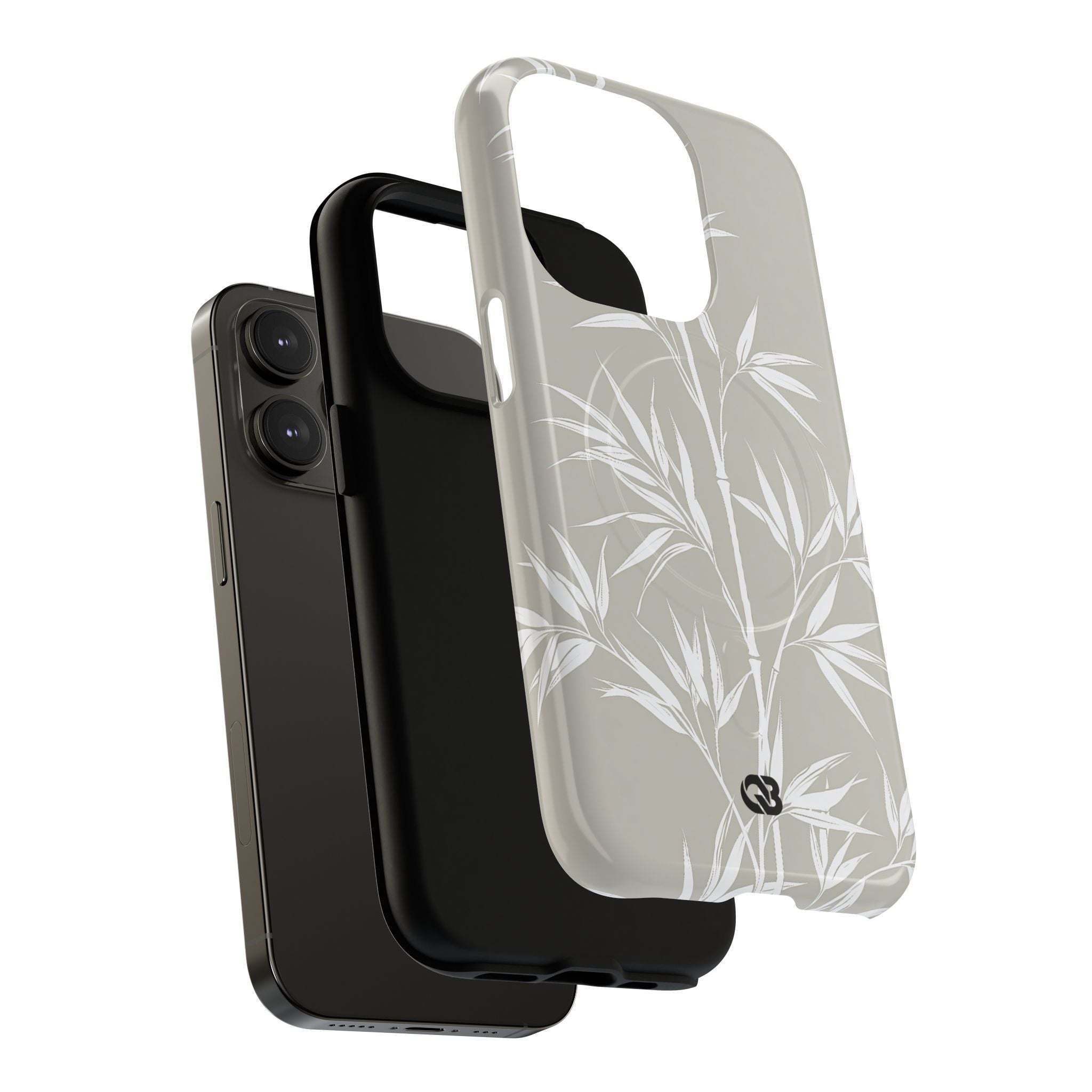 Beige Tough 2.0 Magsafe Phone Case for iPhone - Sandstone Bamboo Stalks