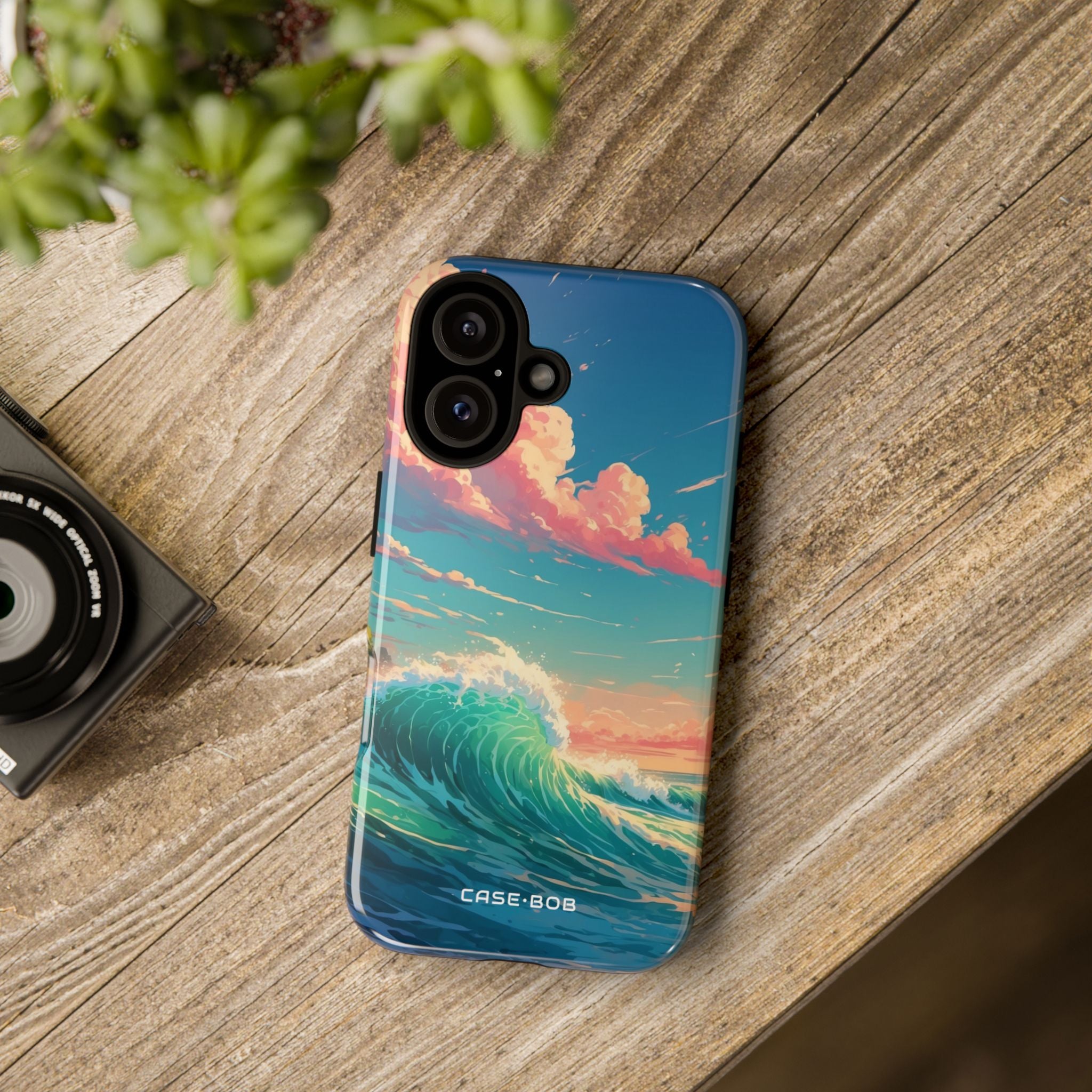 Turkoosi Curl iPhone 16 - Kova suojakotelo