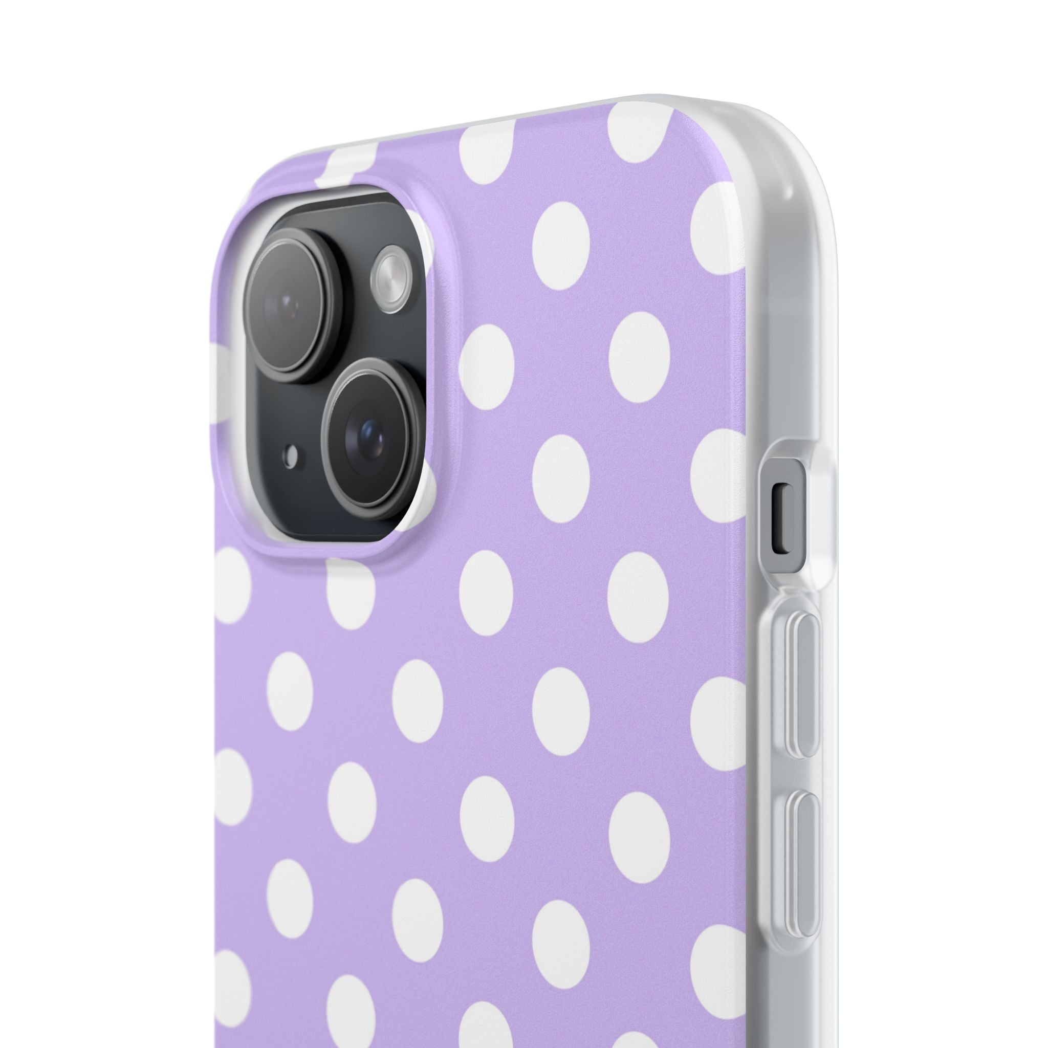Lavender Polka Grid · Soft Phone Case for iPhone