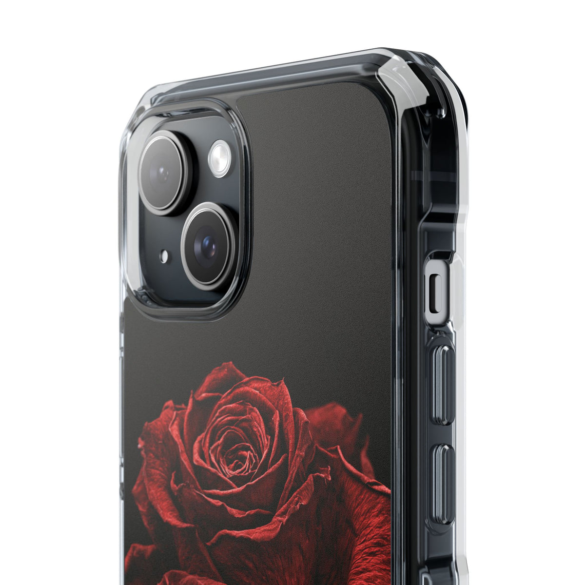 Crimson Noir Rose · Clear Impact Magnetic Phone Case for iPhone · Black