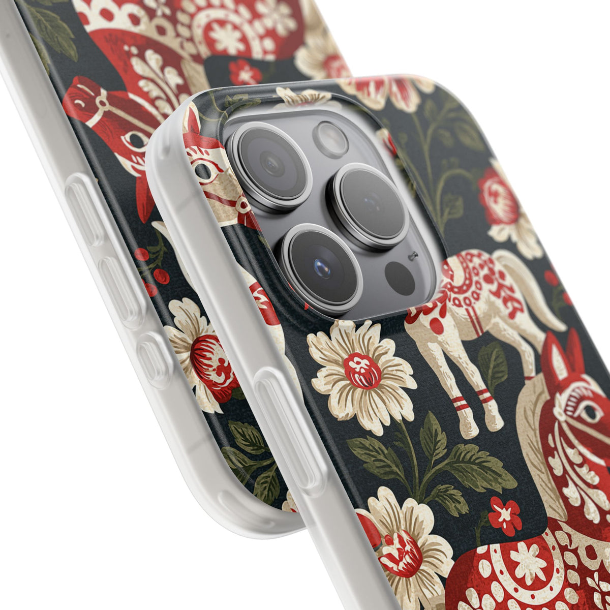 Nordic Dala Meadow · Lite Phone Case for iPhone · Red