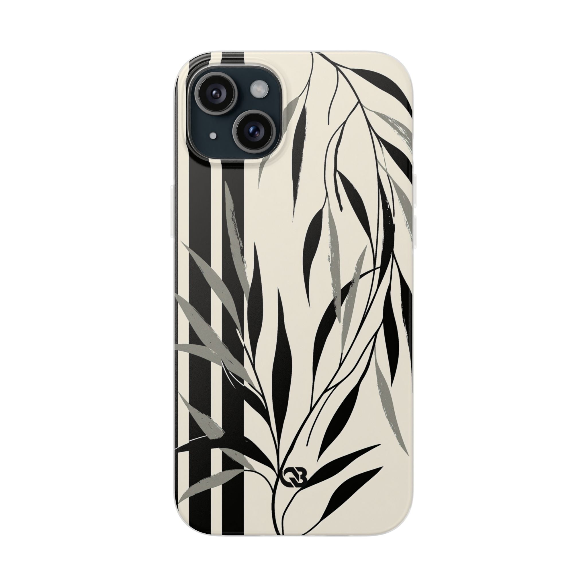 Beige Lite Phone Case for iPhone - Soot Leaf Sketch