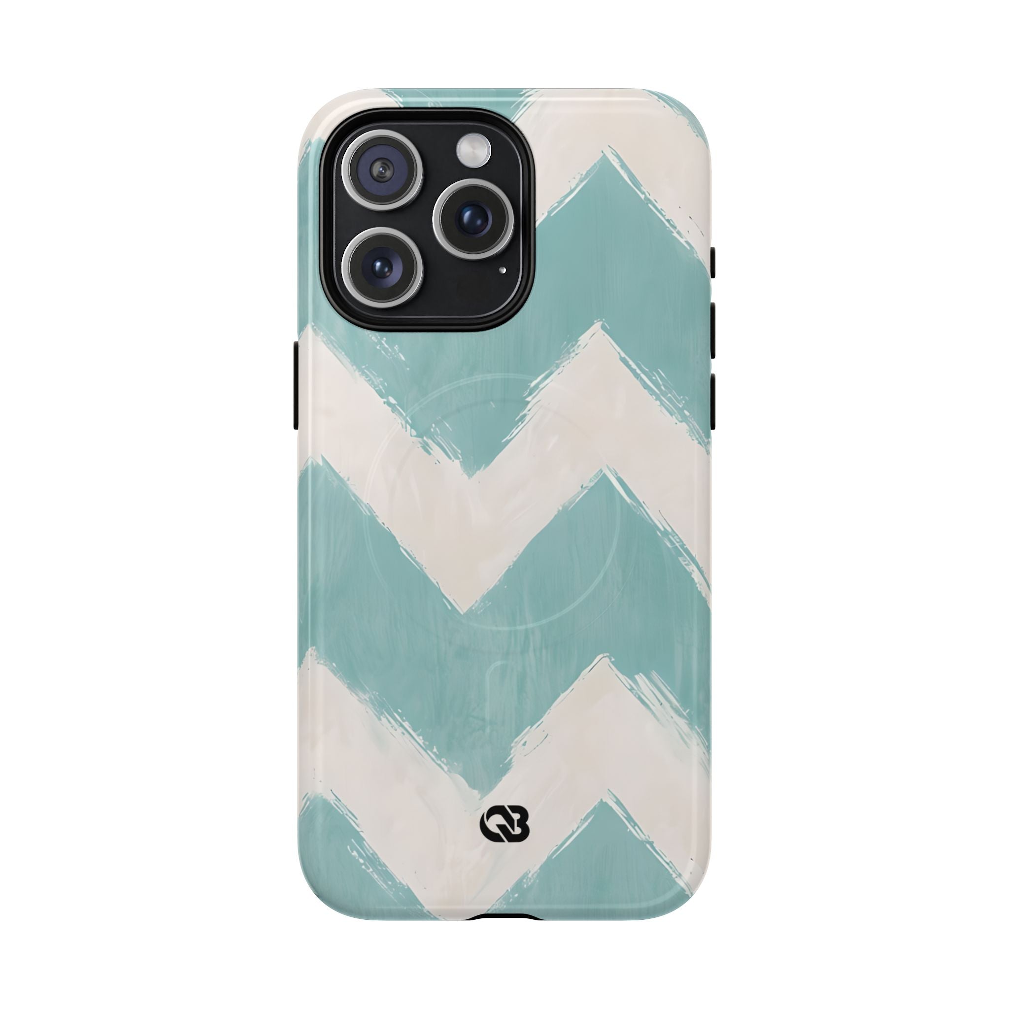 Teal Painted Chevron · Tough+ Phone Case for iPhone · Magsafe