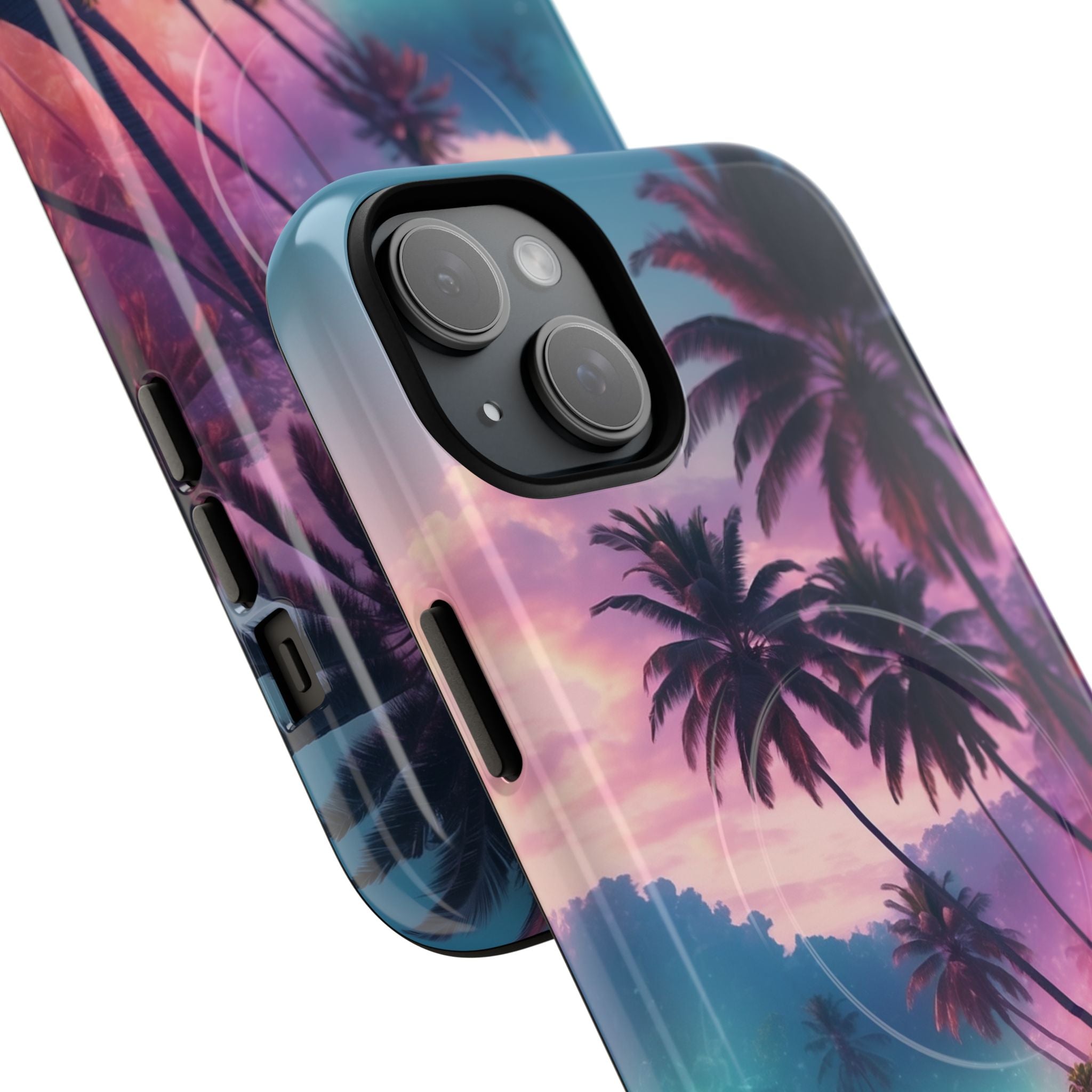 Neon Shore Palms · Tough+ Handyhülle für iPhone · Magsafe