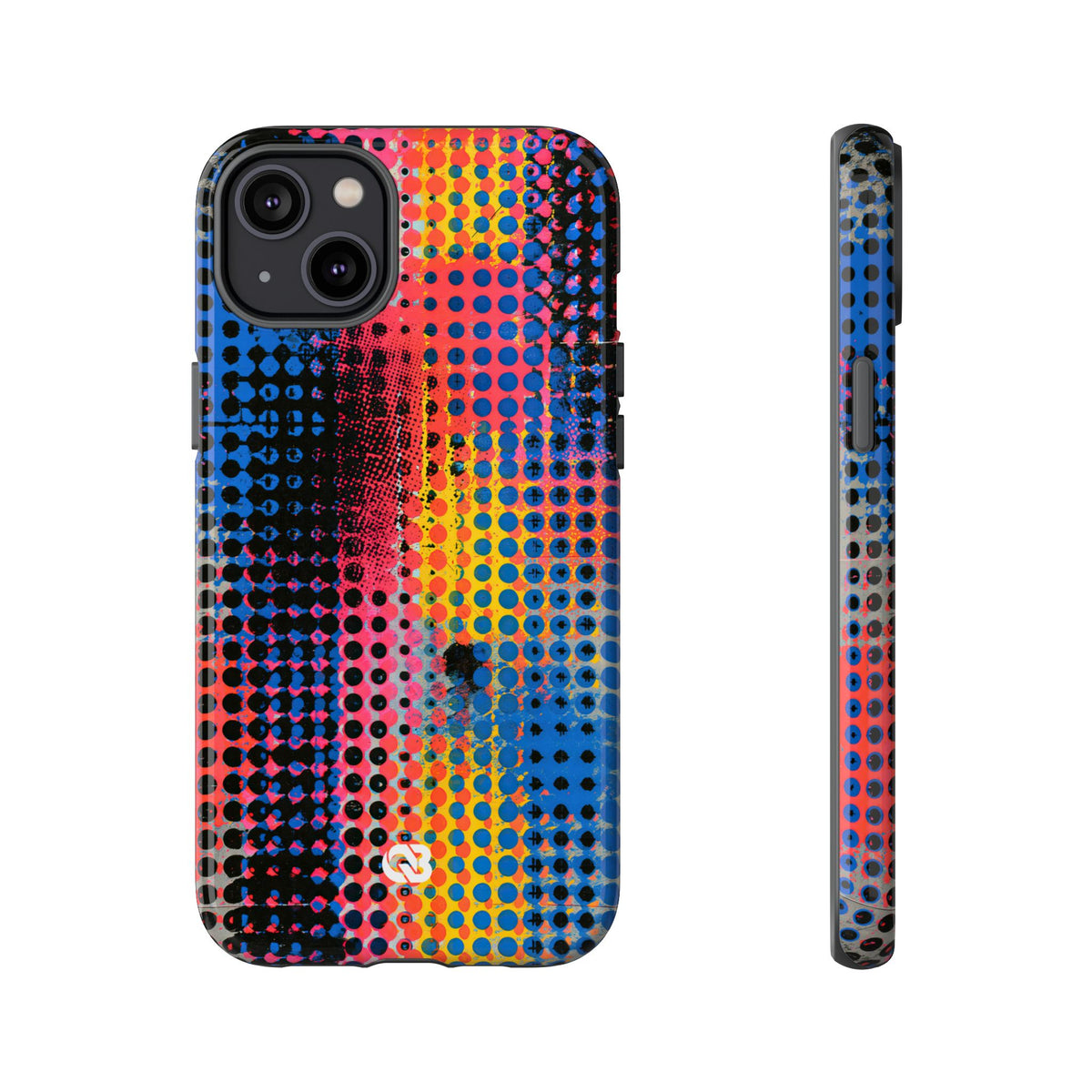 Chromatic Halftone Grid · Tough Phone Case for iPhone · Blue