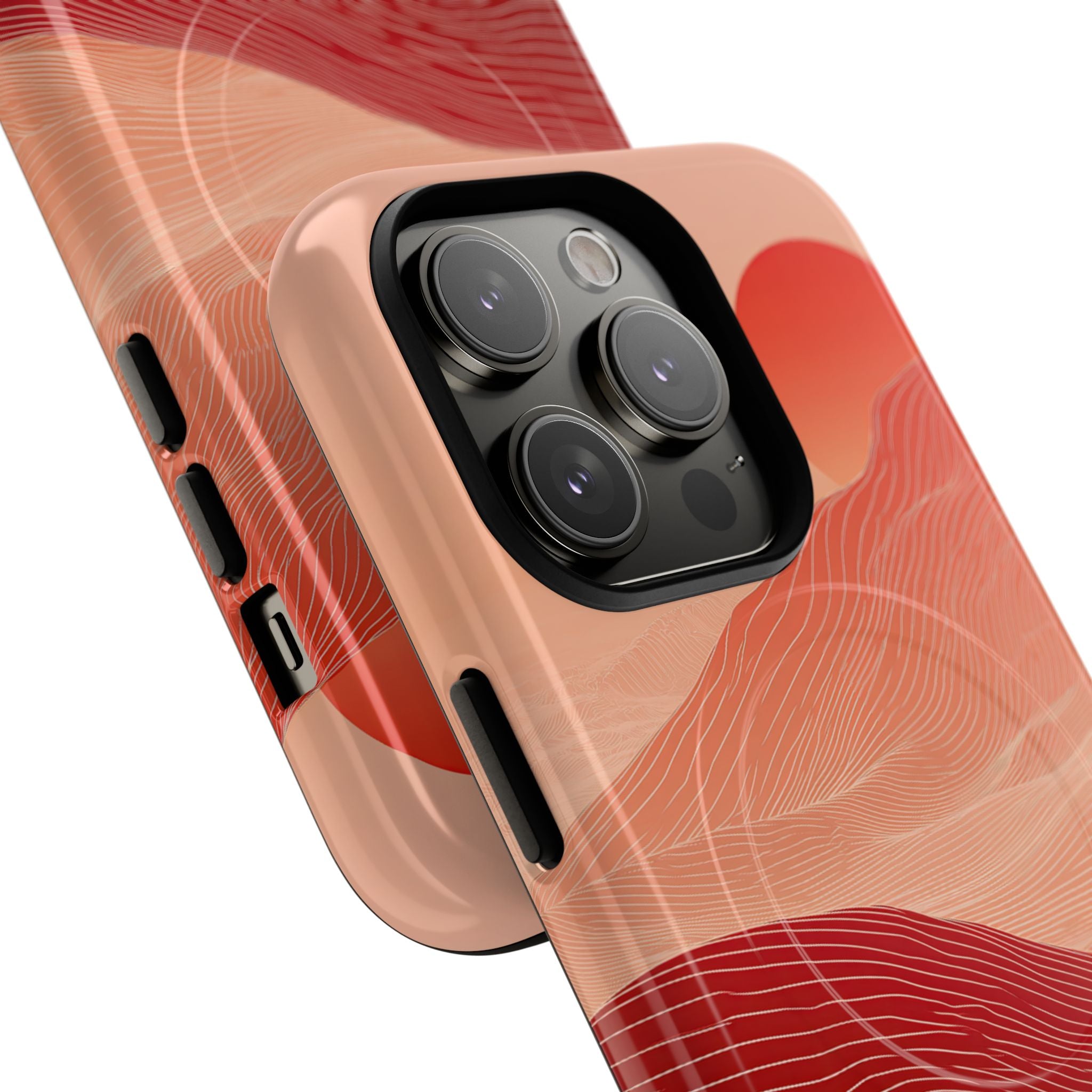 Red Tough 2.0 Magsafe Phone Case for iPhone - Crimson Ridge Lines