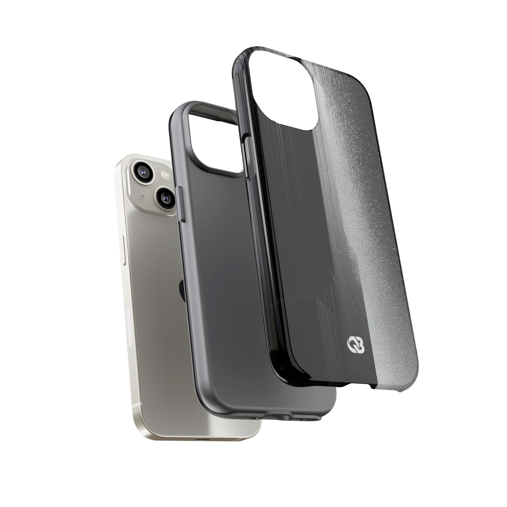 Black Tough Phone Case for iPhone - Brutalist Pixel Monolith