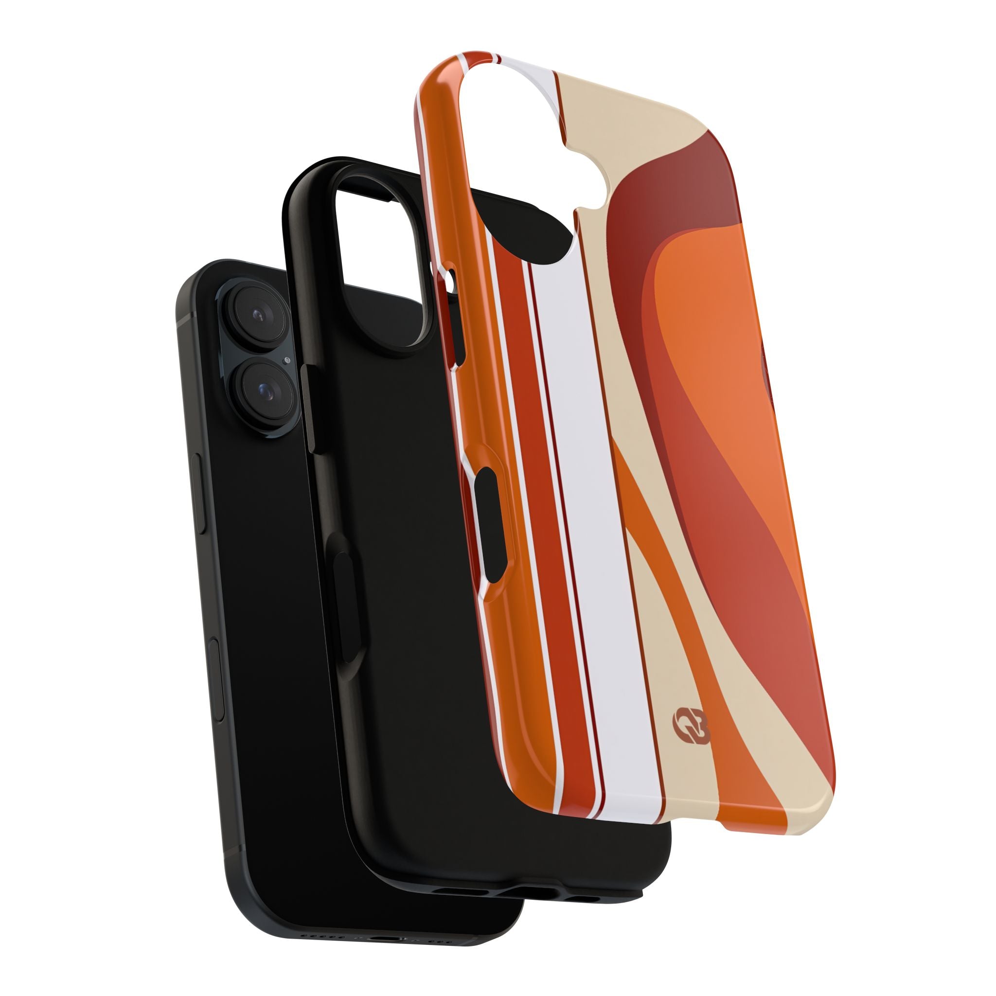 Orange Tough Phone Case for iPhone - Terracotta Metro Line