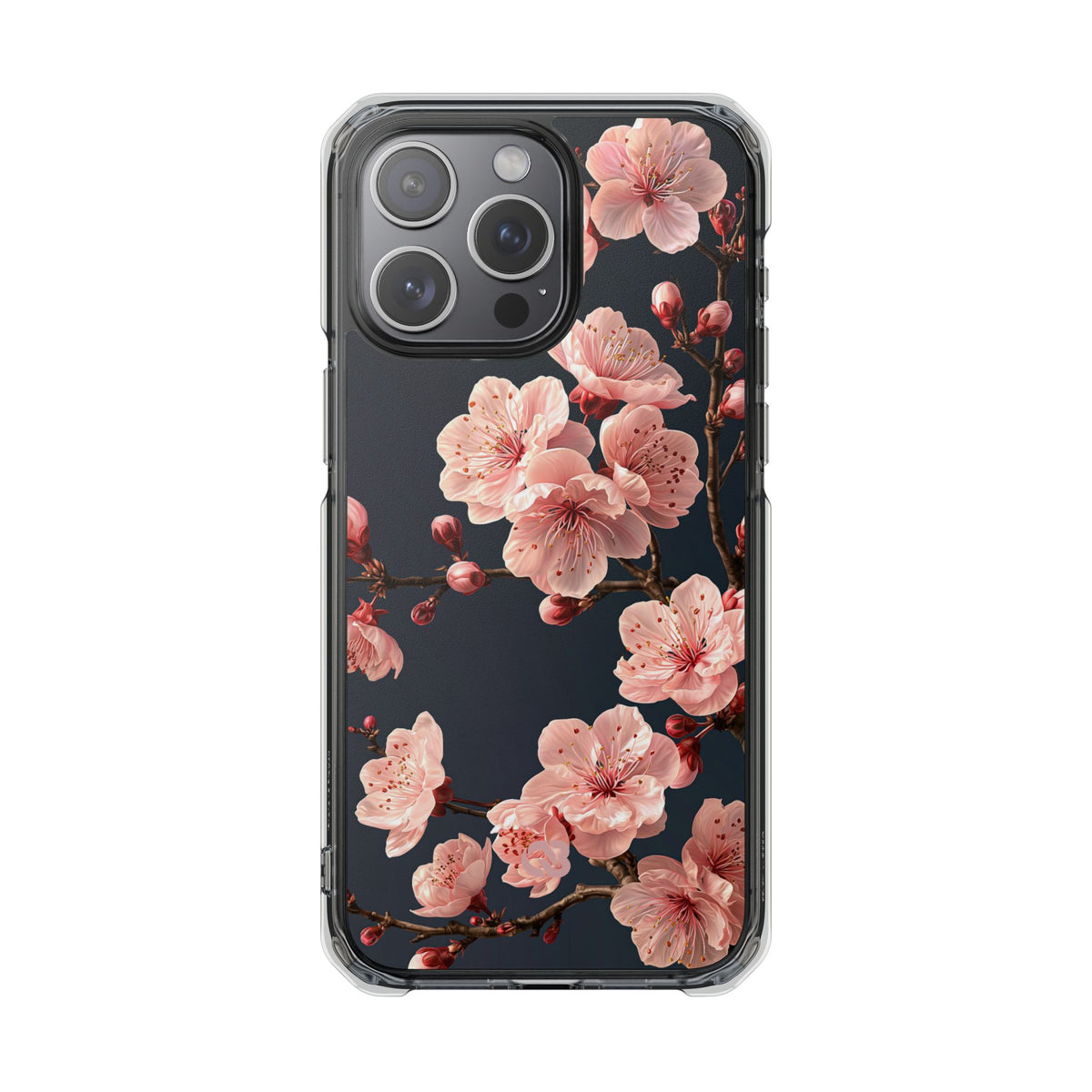 Midnight Sakura Bloom · Clear Impact Magnetic Phone Case for iPhone · Pink
