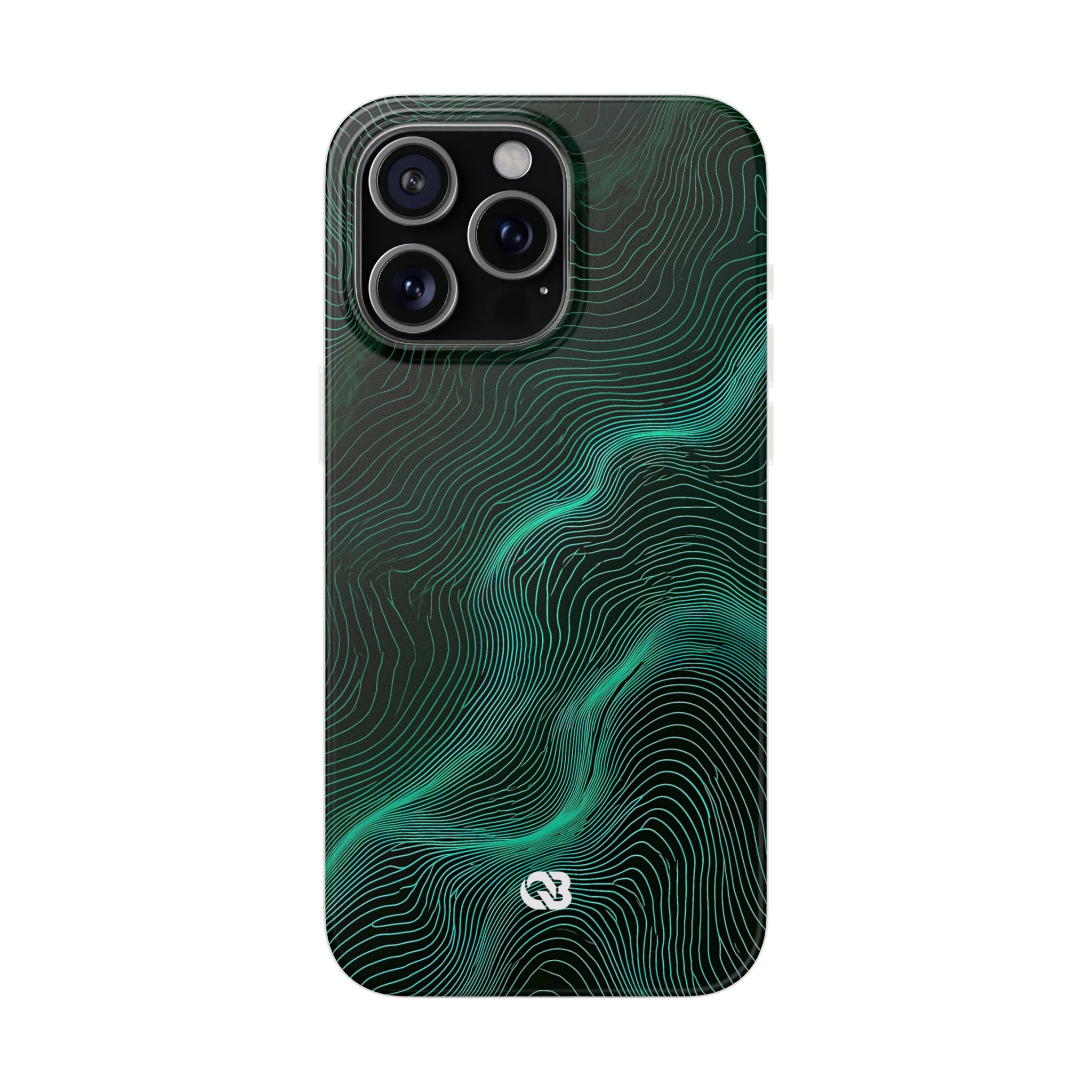Teal Lite Phone Case for iPhone - Neon Jade Contour