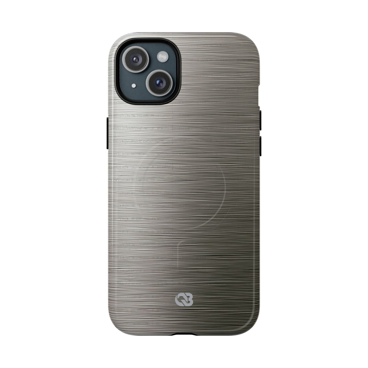Grey Tough 2.0 Magsafe Phone Case for iPhone - Brushed Industrial Steel