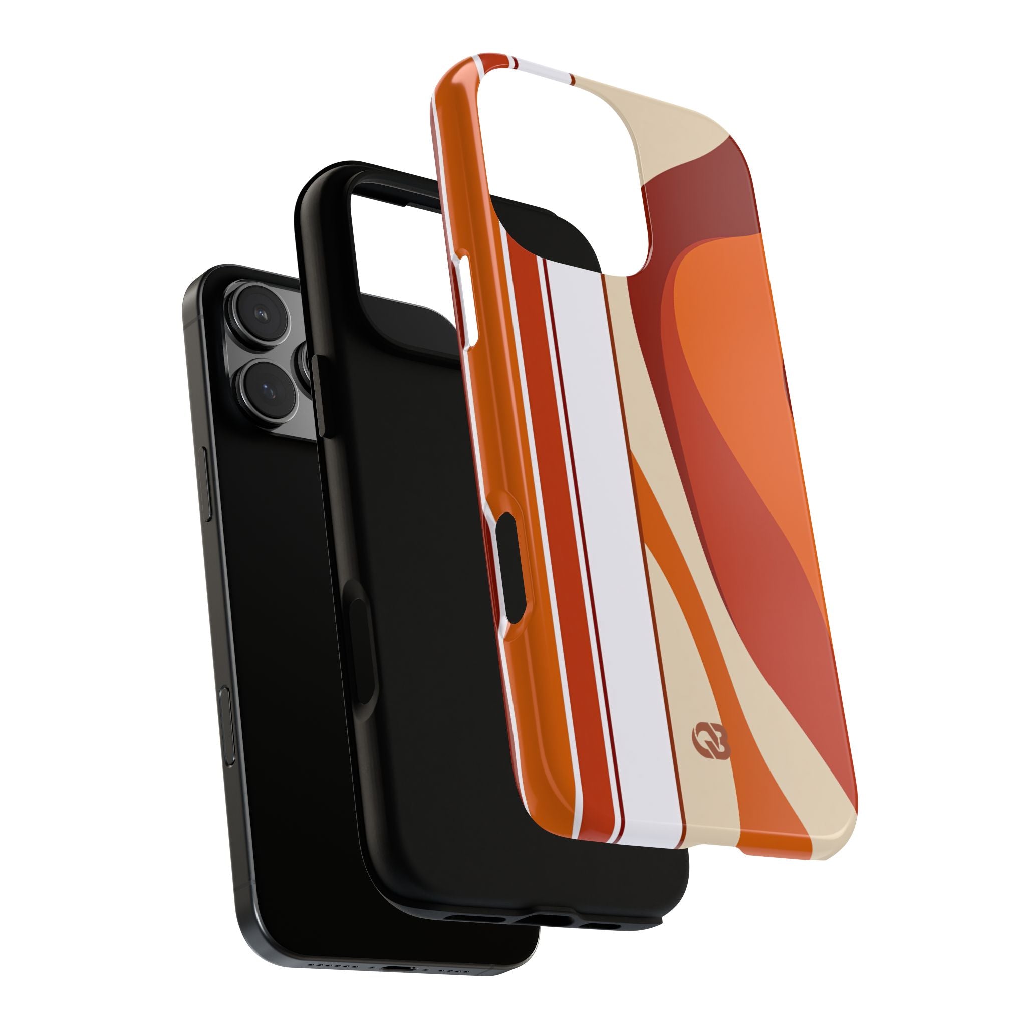 Orange Tough Phone Case for iPhone - Terracotta Metro Line